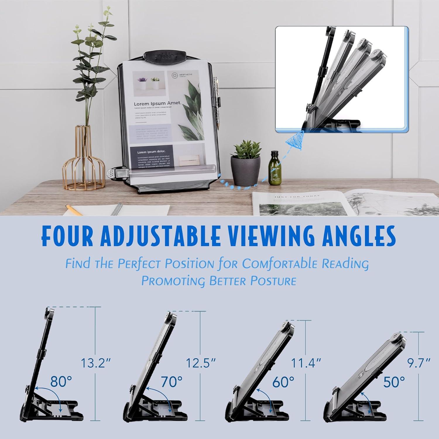 Soporte de Documento Ajustable EHO Negro para A4