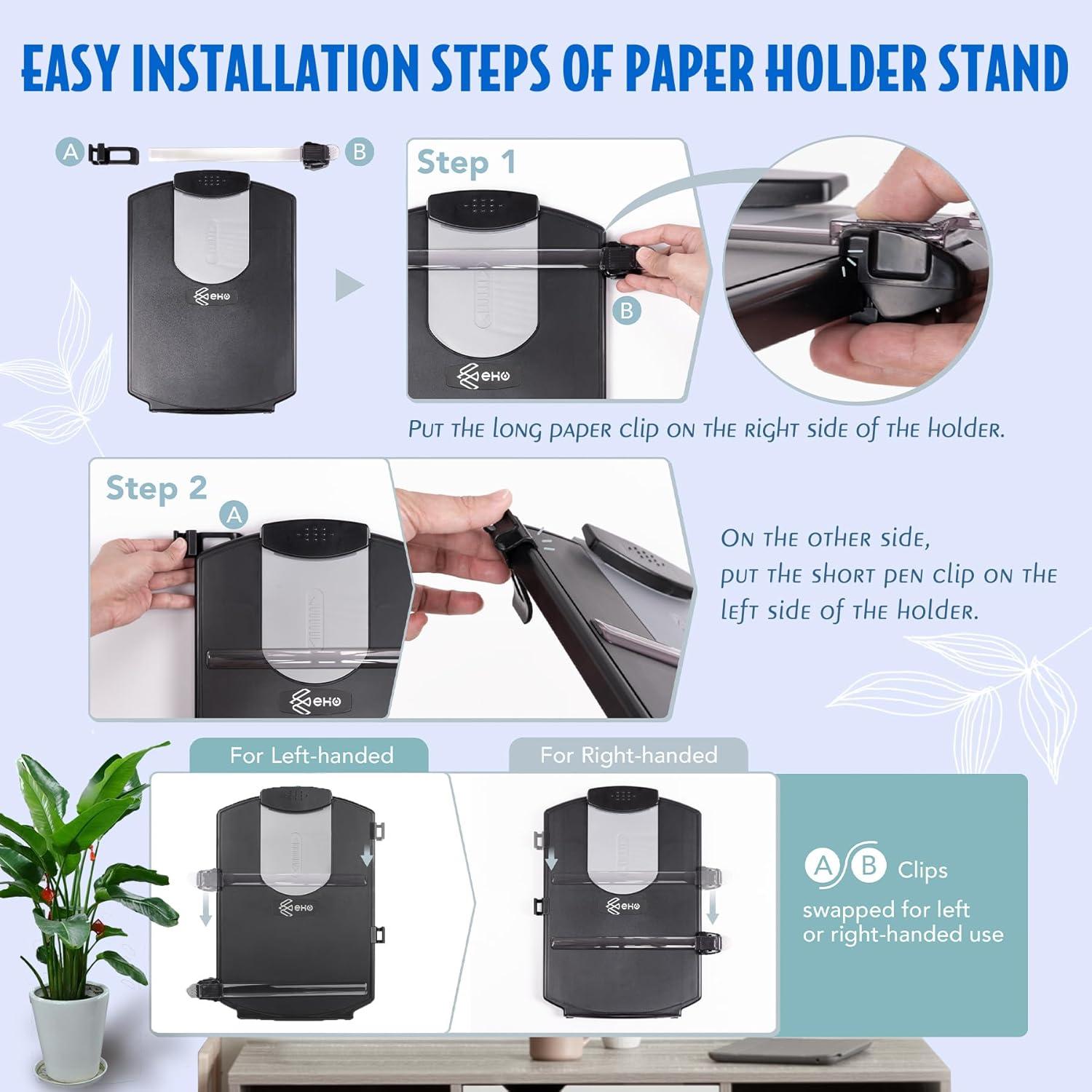 Soporte de Documento Ajustable EHO Negro para A4