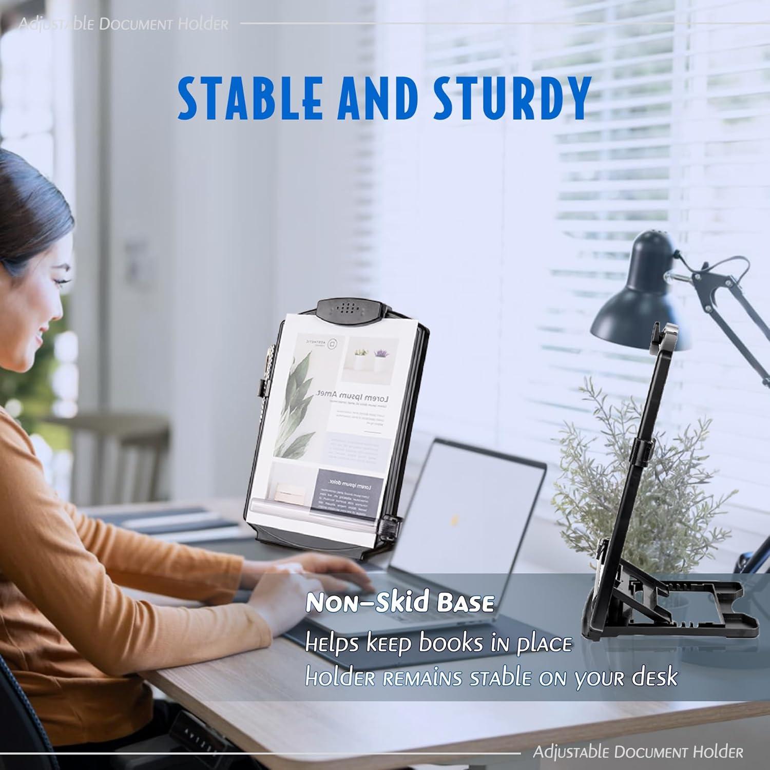 Soporte de Documento Ajustable EHO Negro para A4