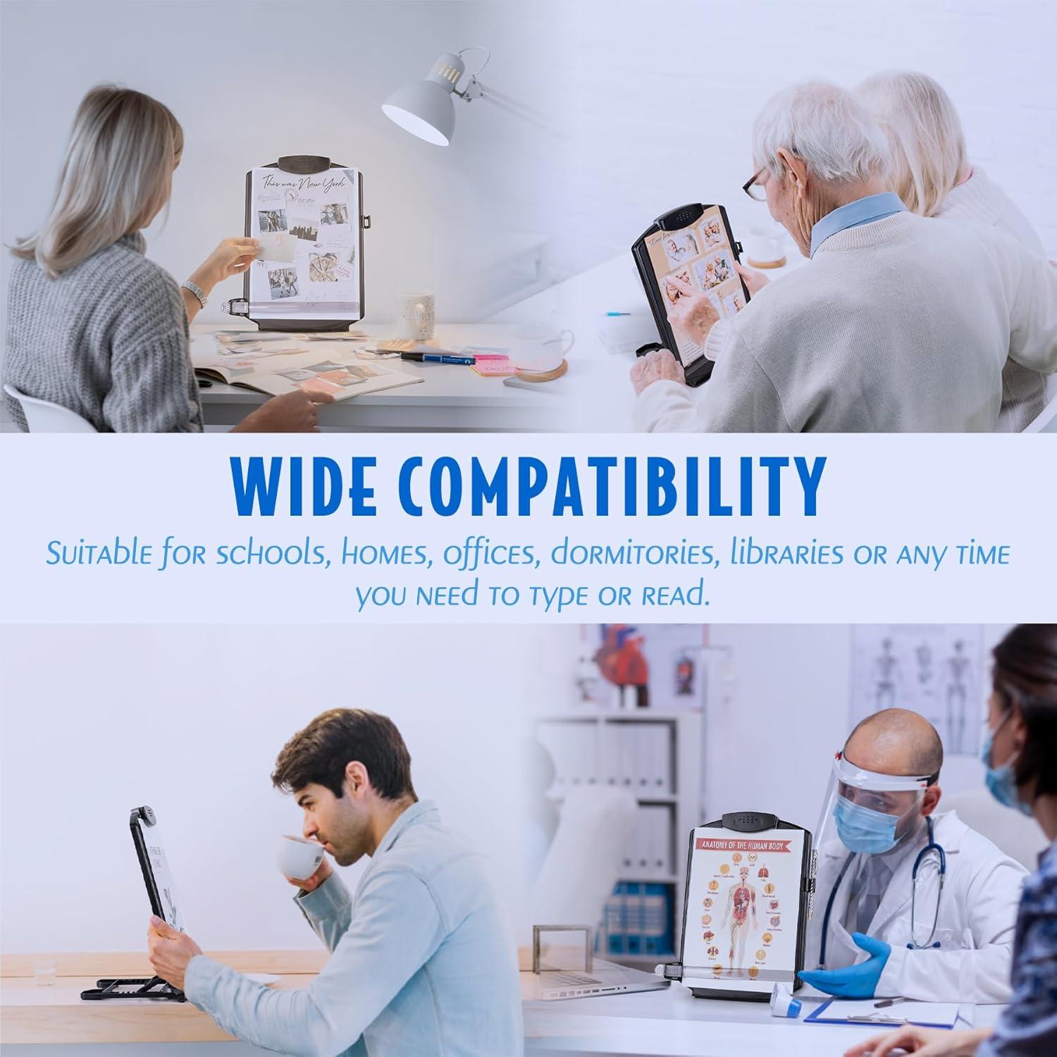 Soporte de Documento Ajustable EHO Negro para A4