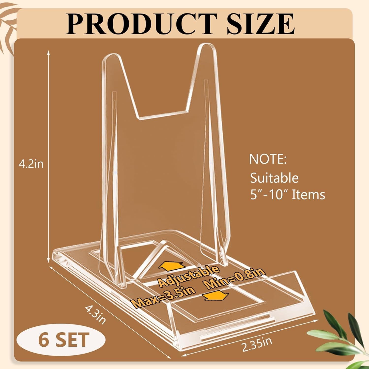 Paquete de 6 Soportes de Acrílico Ajustables BoundlesEcho
