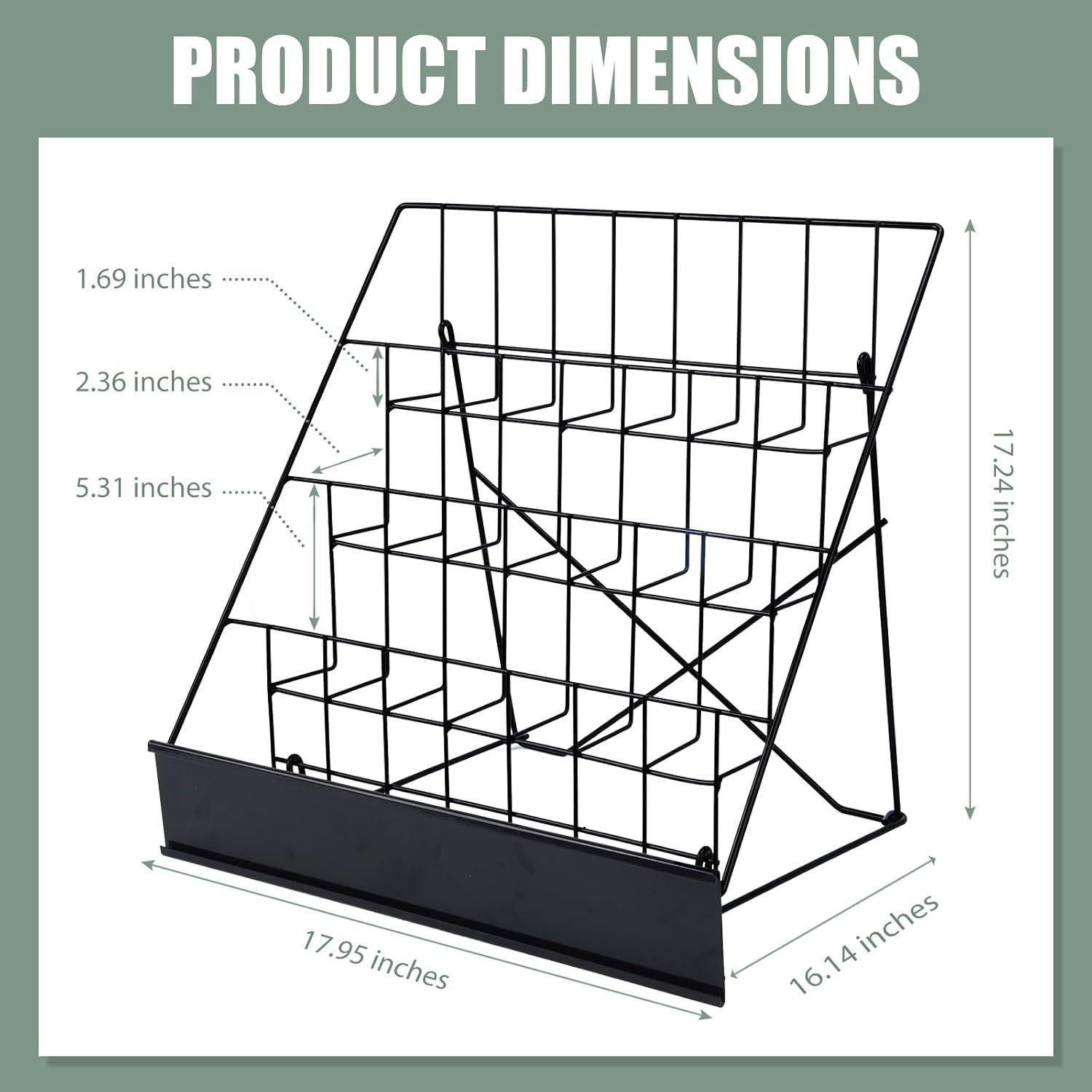 Soporte de Exhibición de Libros AshKiz 4 Niveles Metal Negro