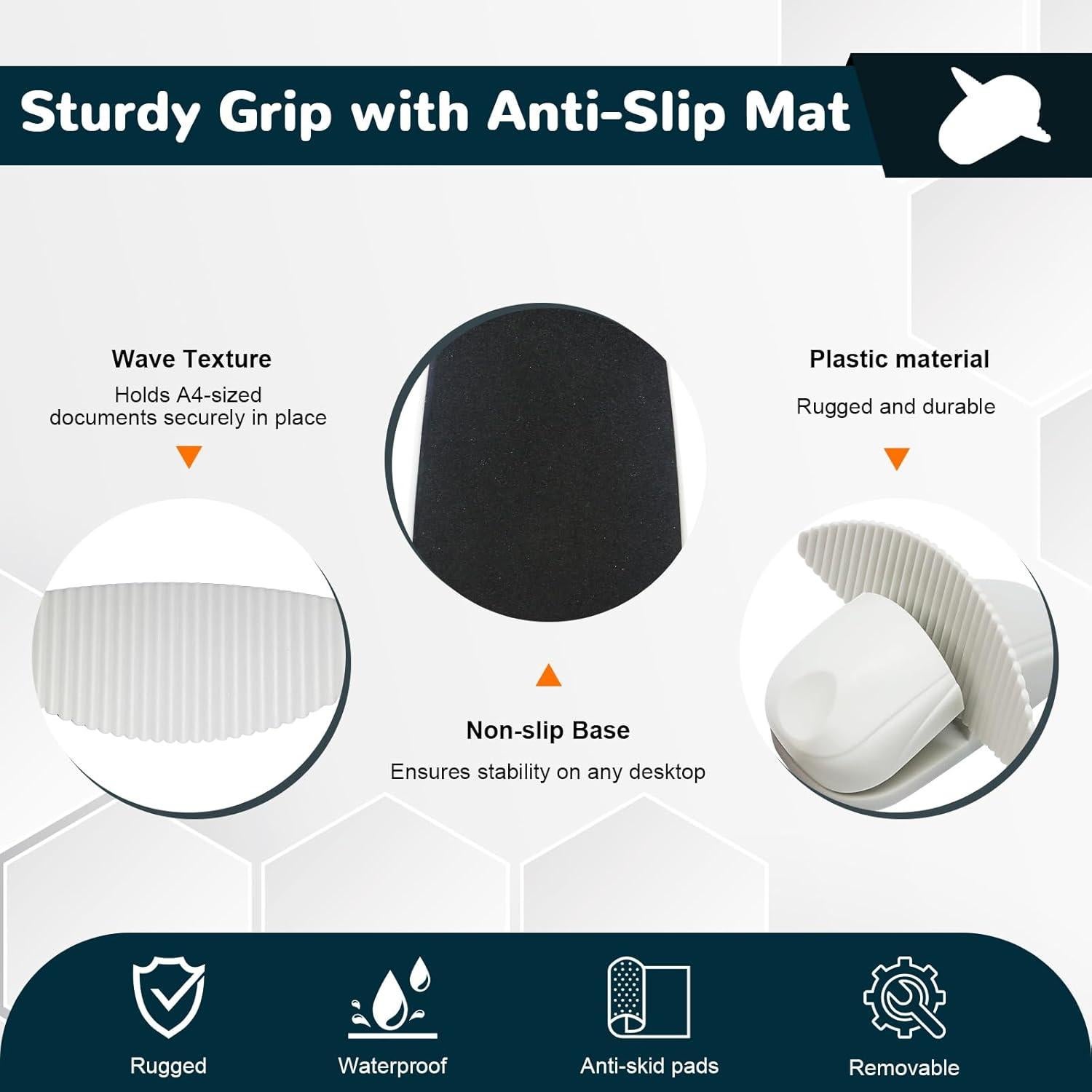 Soporte de Documentos A4 Genérico Blanco con Base Antideslizante