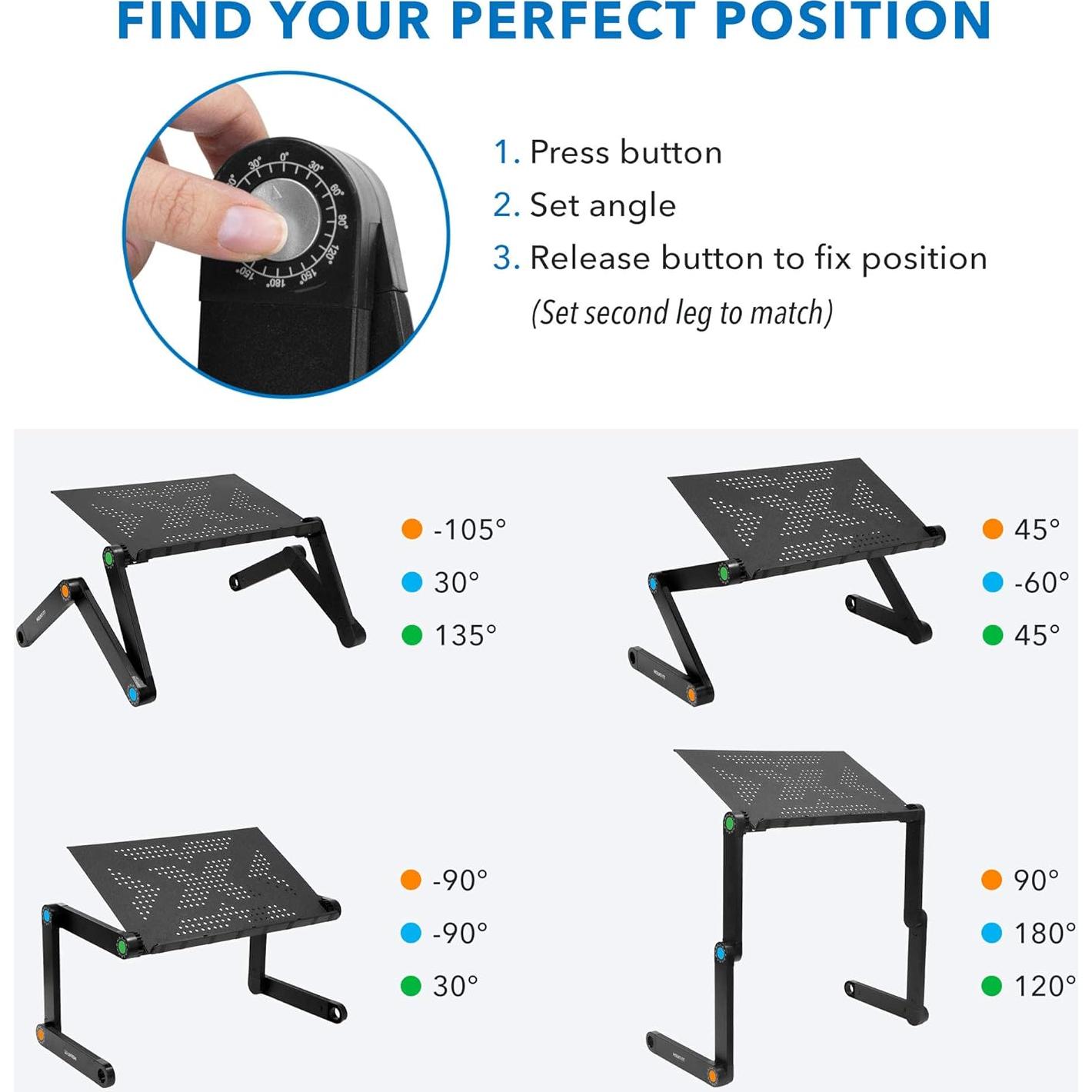 Soporte de Laptop Ajustable Mount-It! 42 cm Aluminio Gris