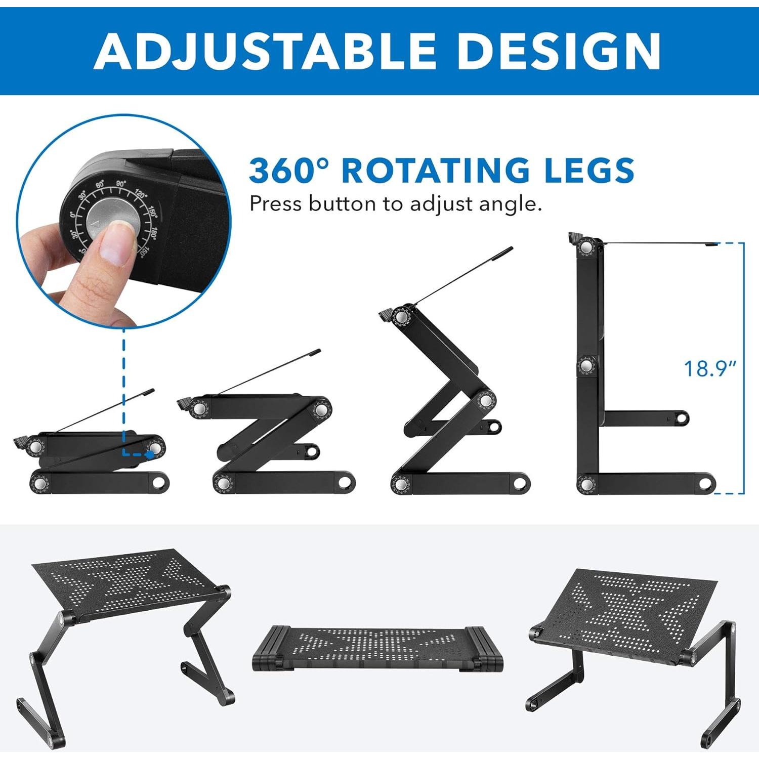 Soporte de Laptop Ajustable Mount-It! 42 cm Aluminio Gris