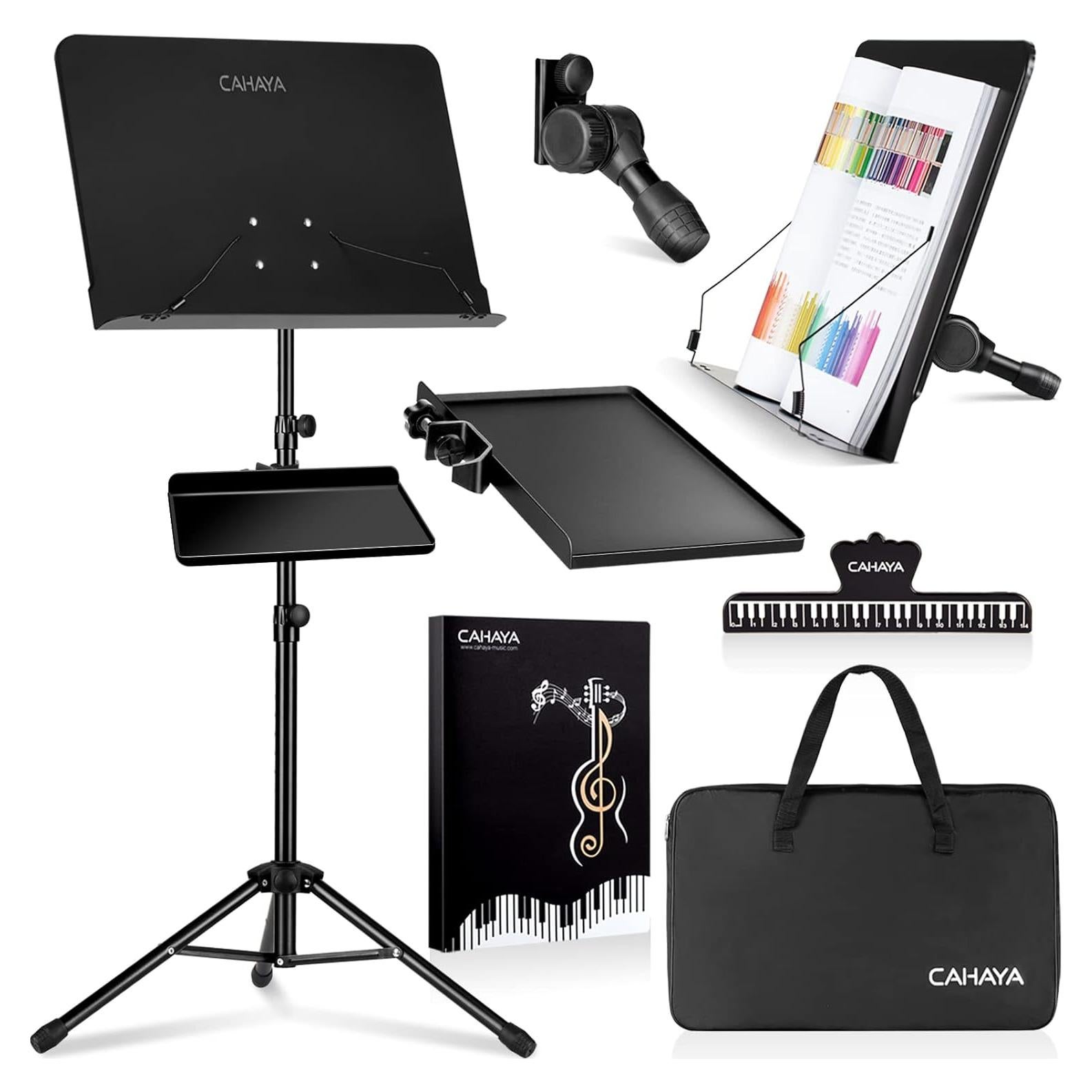 Soporte de Partituras CAHAYA Doble Uso con Bandeja y Bolsa