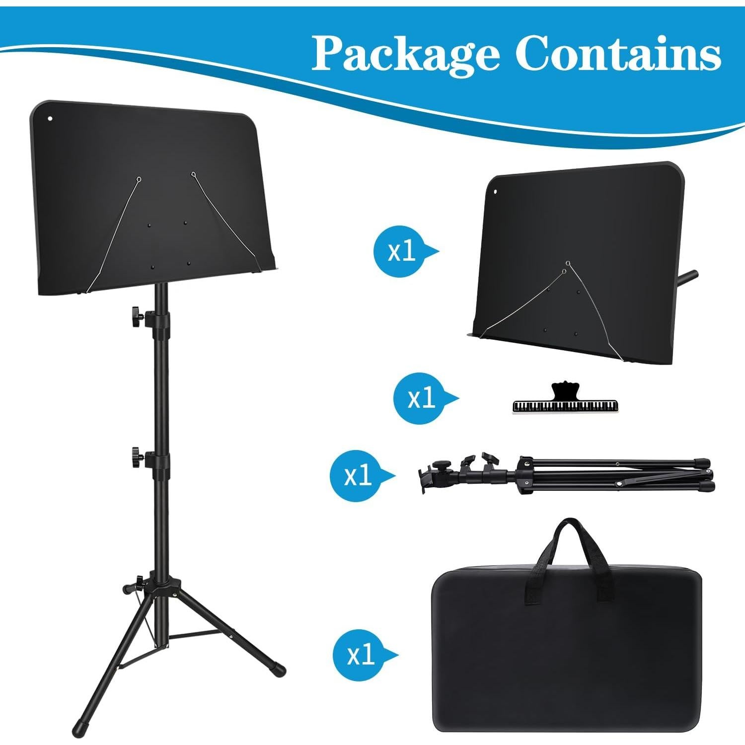 Soporte de Partituras Plegable Mdvora con Bolsa de Transporte