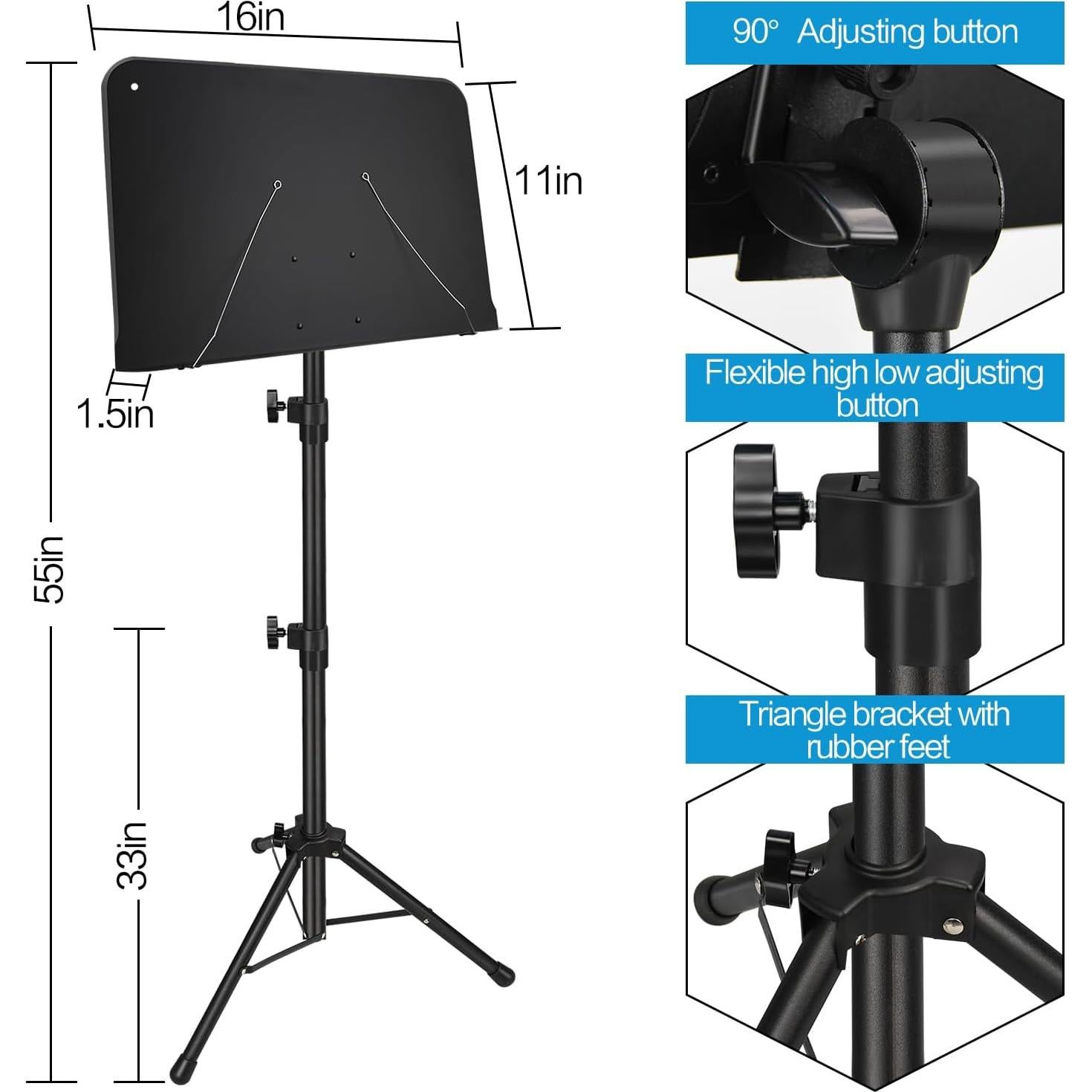 Soporte de Partituras Plegable Mdvora con Bolsa de Transporte