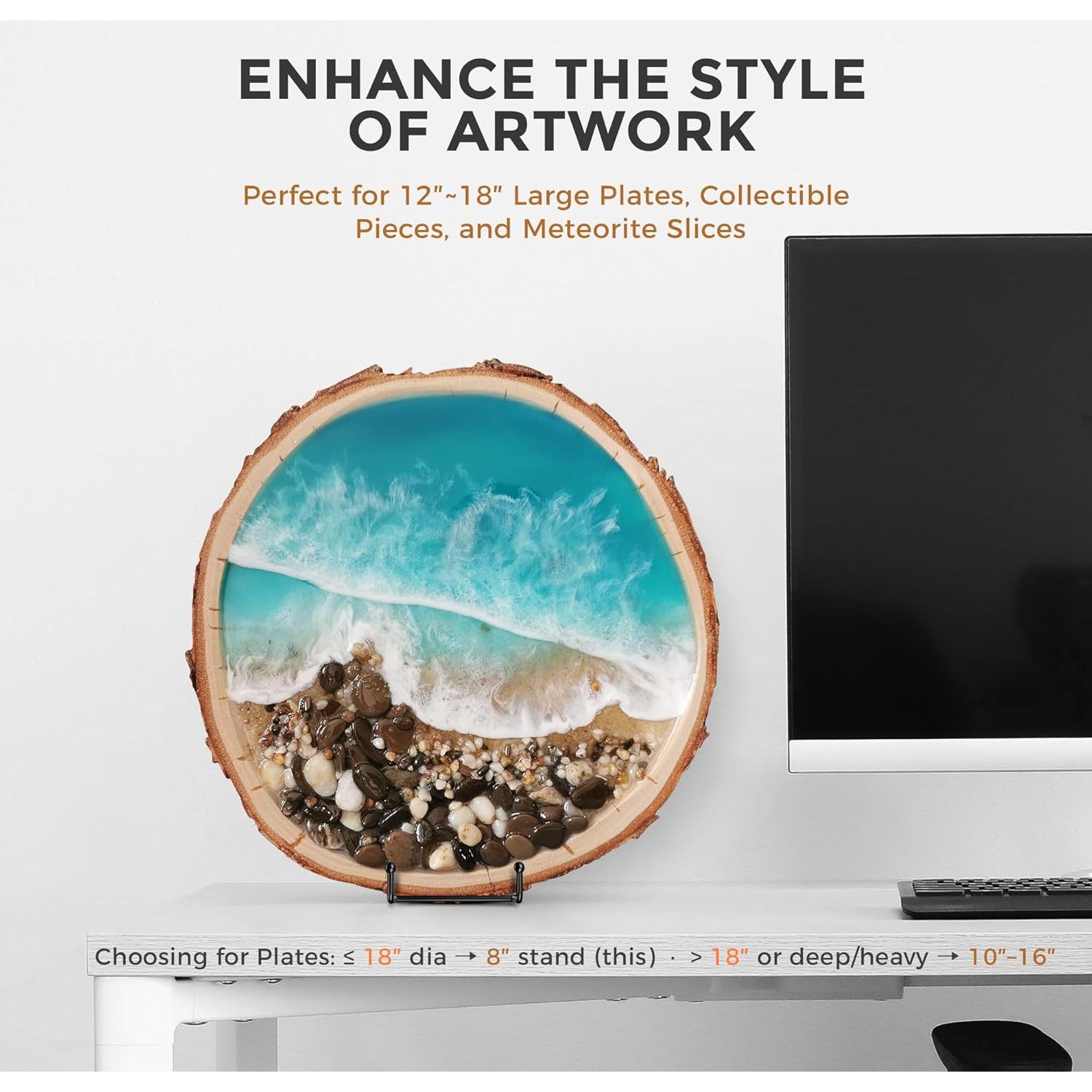 Soportes para Platos TR-LIFE 20 cm, Metal Negro, 2 Piezas