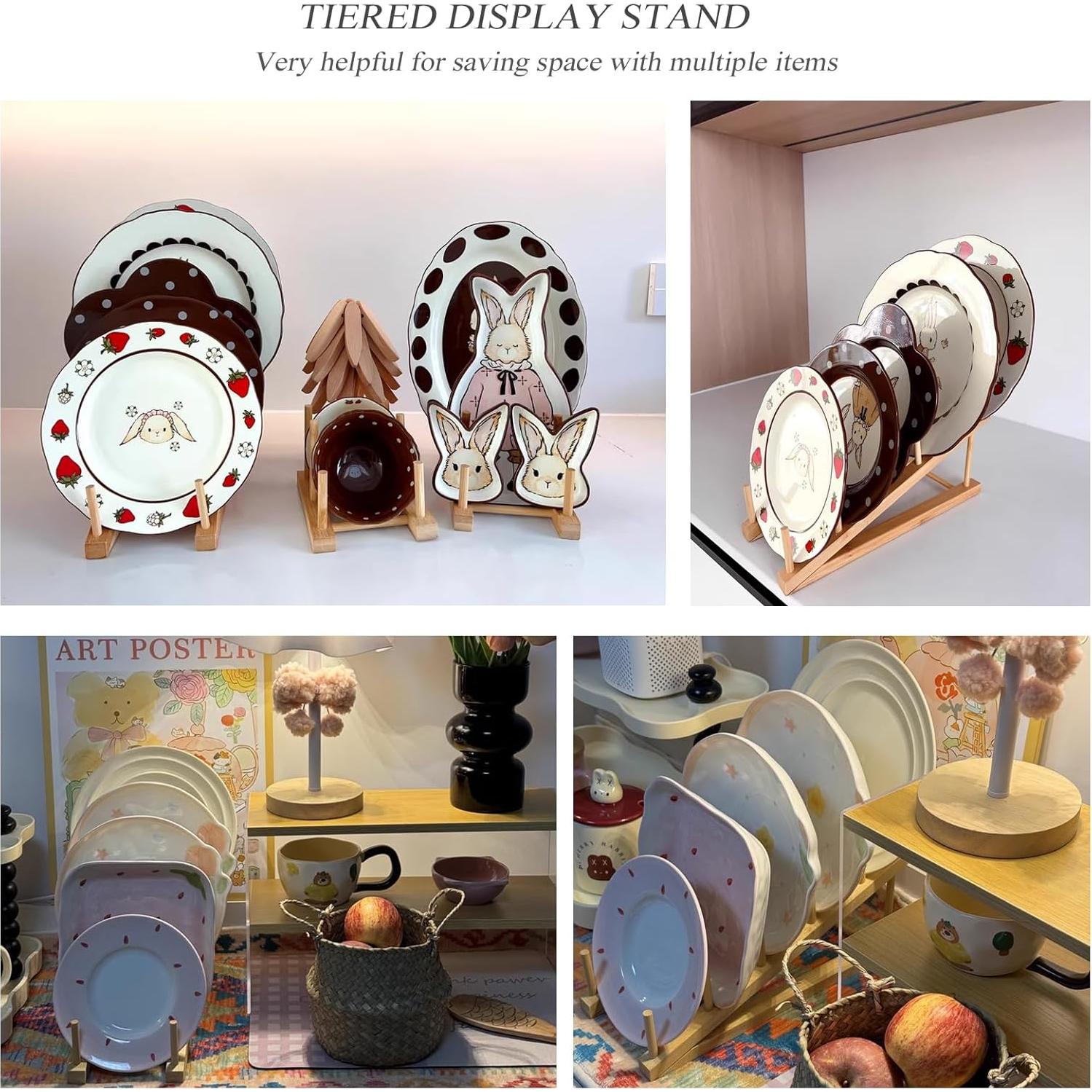 Soportes de Exhibición de Madera SRYESA para Platos - 2 Piezas