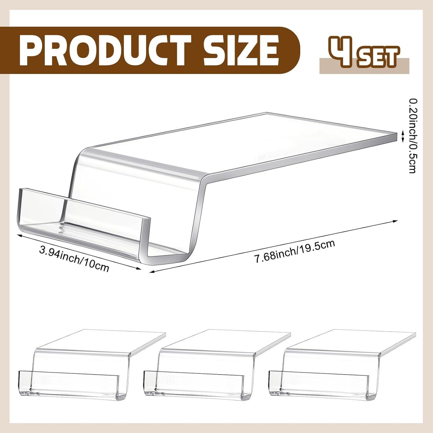 Paquete de 4 Soportes de Acrílico Transparentes Memorywuu