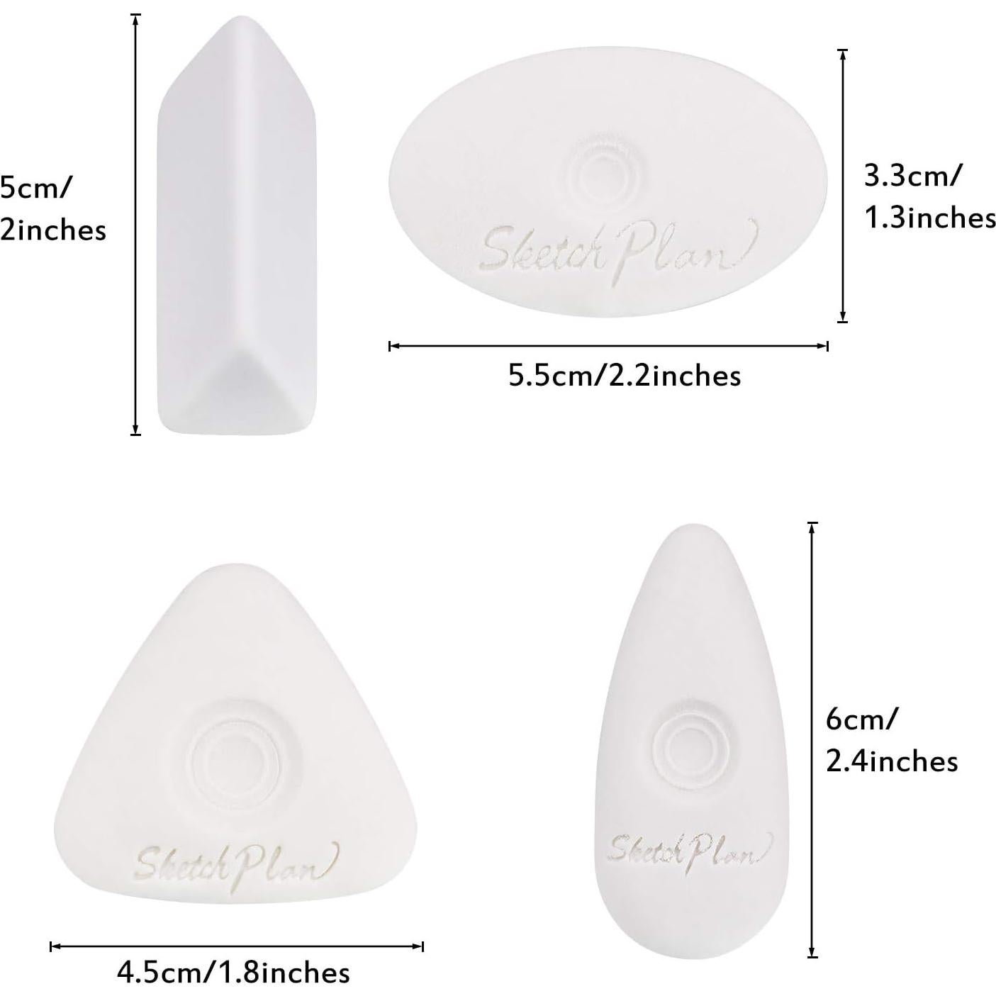 Gomas de borrar Outus en forma de cubo y óvalo - 8 unidades