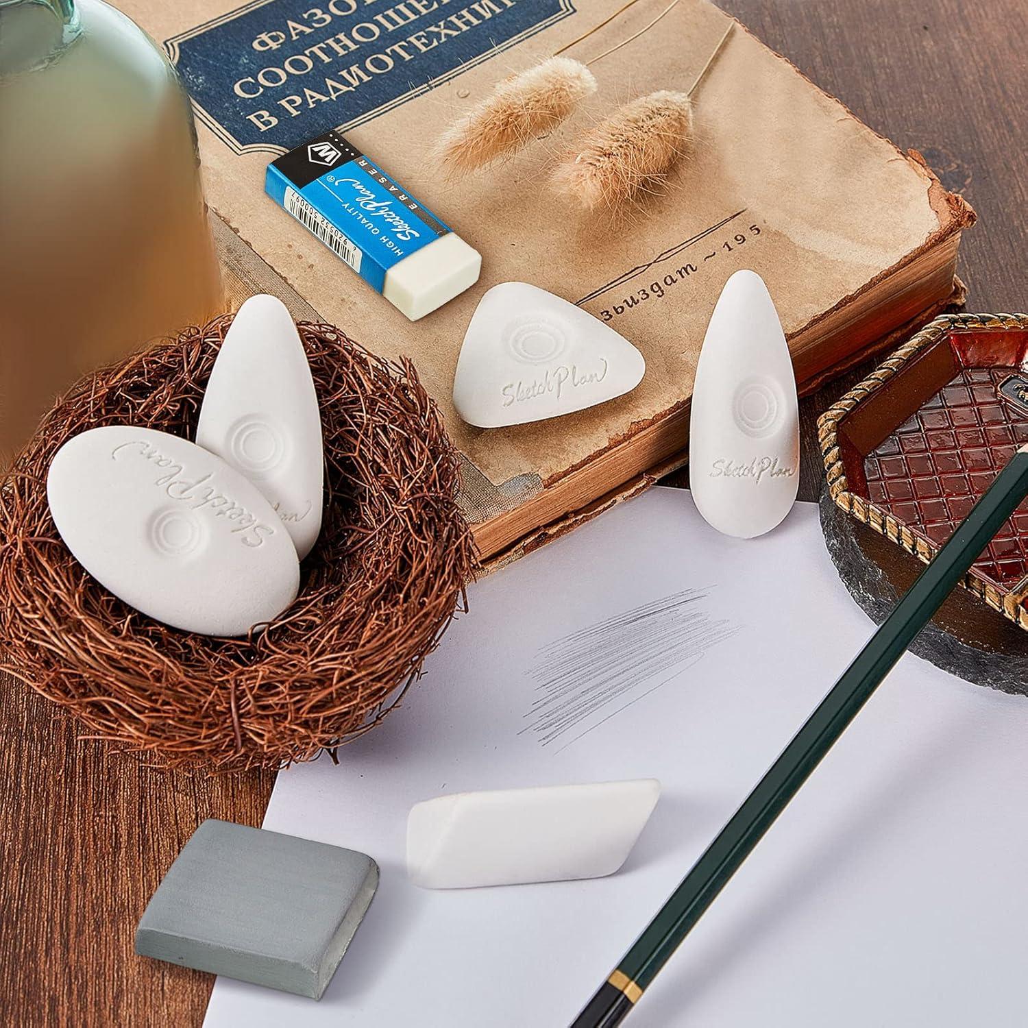 Gomas de borrar Outus en forma de cubo y óvalo - 8 unidades