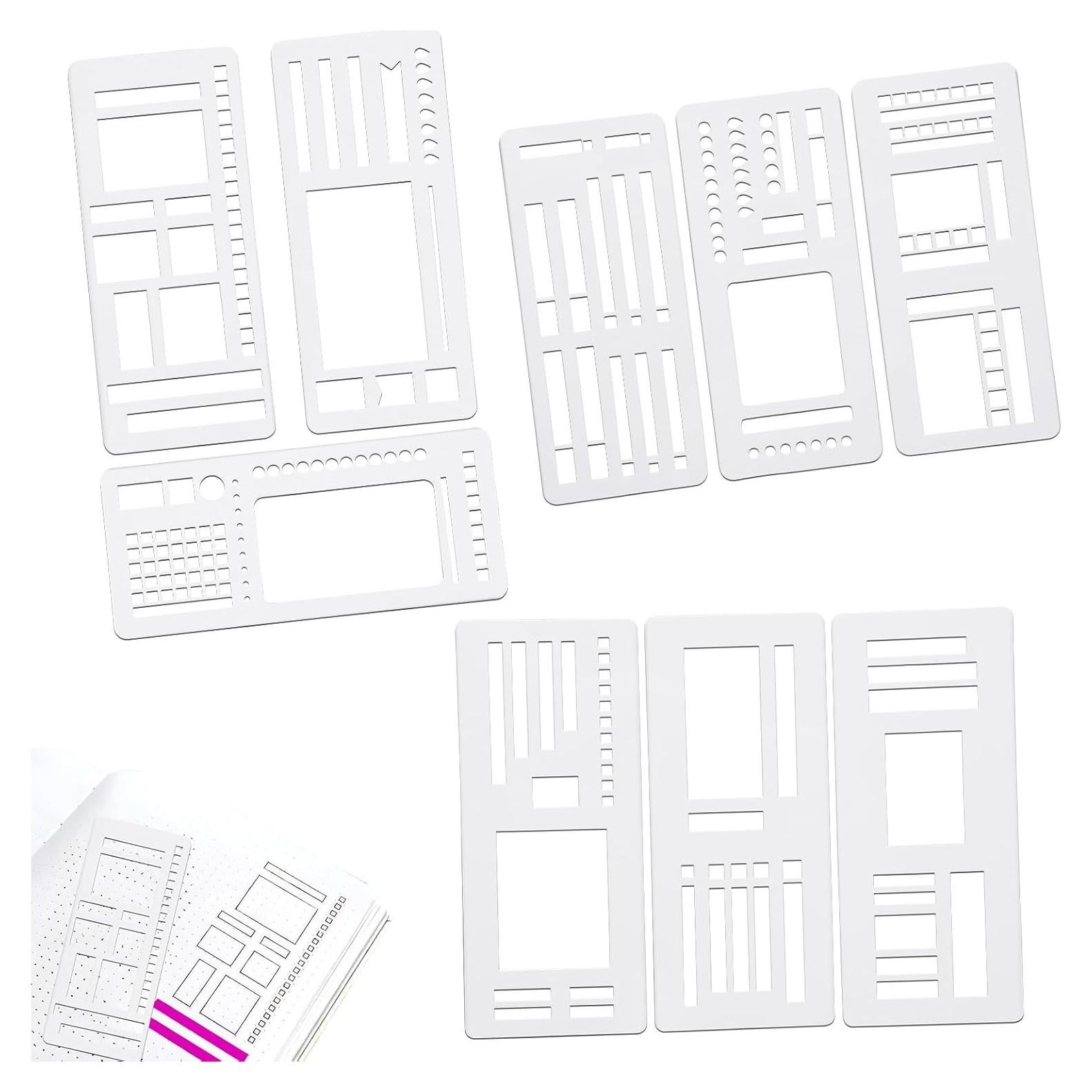 Juego de 9 Plantillas Flexibles para Diarios ZannWnm