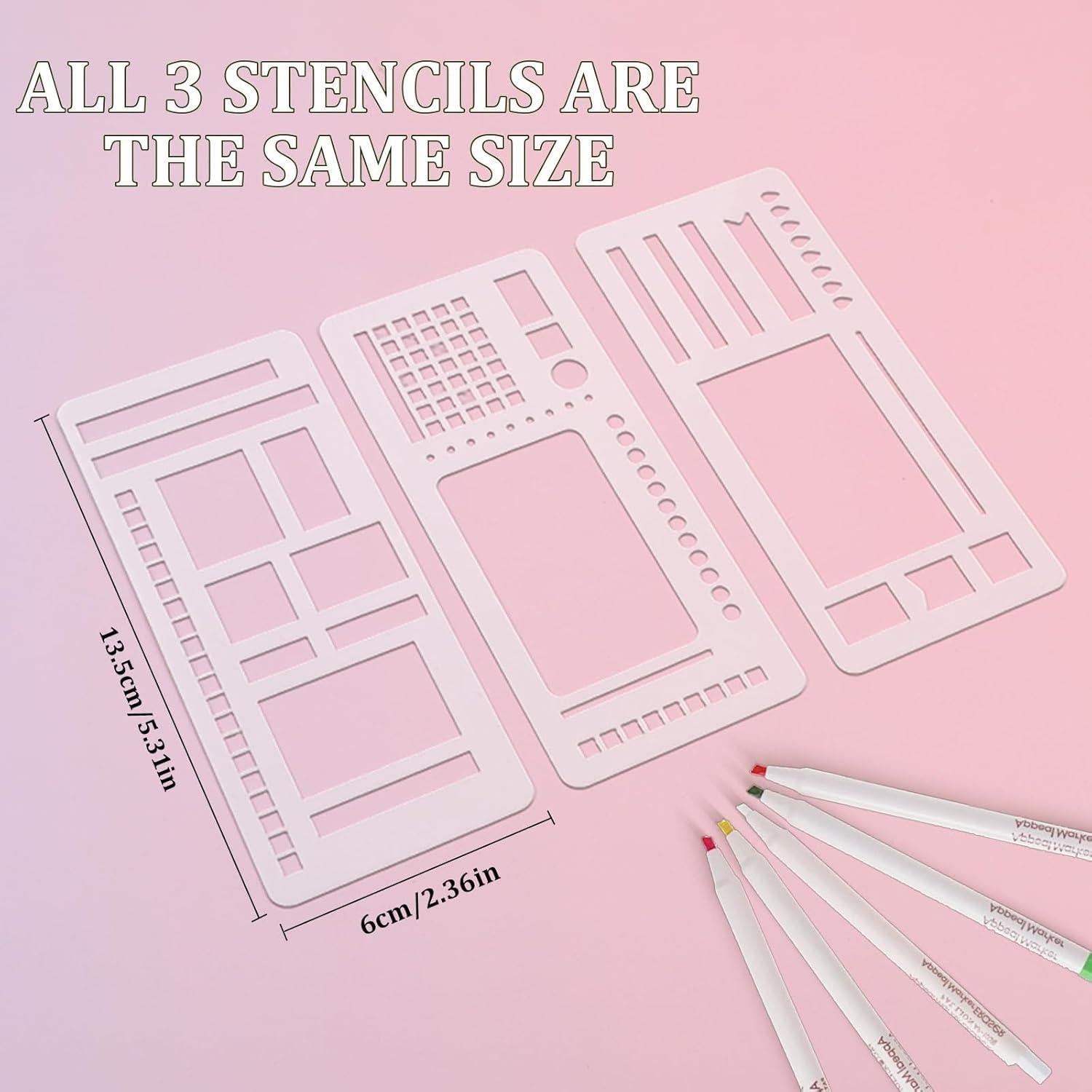 Juego de 9 Plantillas Flexibles para Diarios ZannWnm