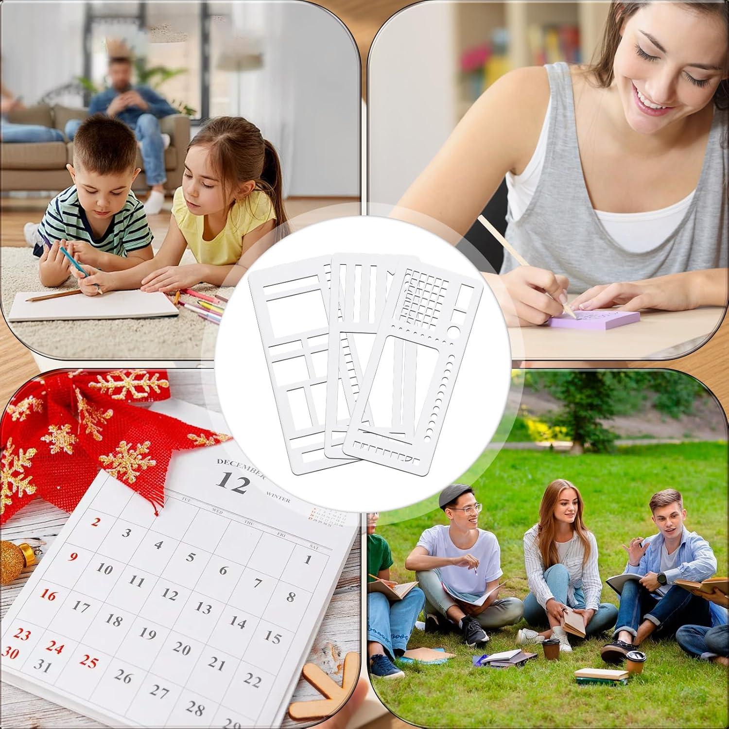 Juego de 9 Plantillas Flexibles para Diarios ZannWnm