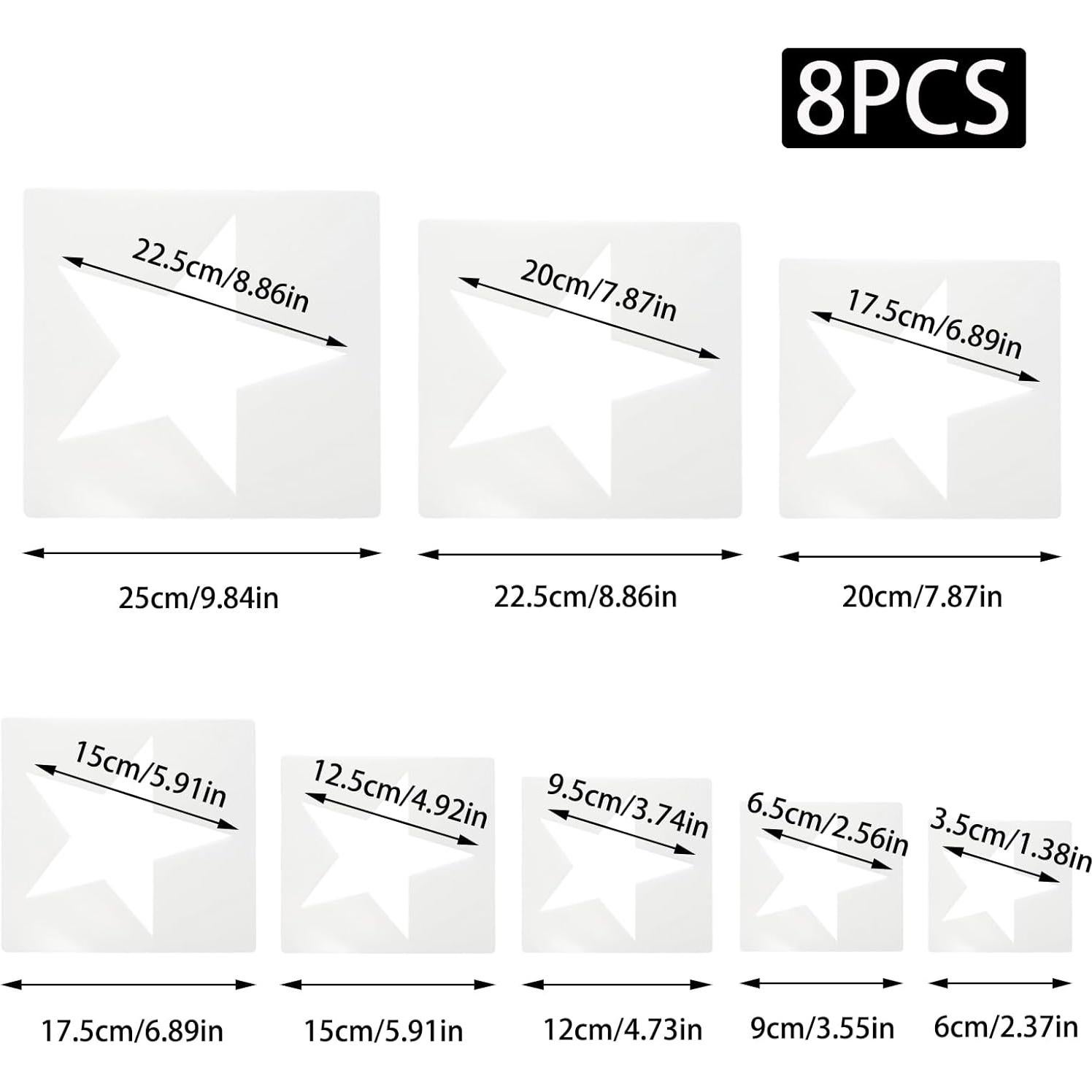 Plantilla de Estrella Grande 8 PZS Pino y Lino Reutilizables
