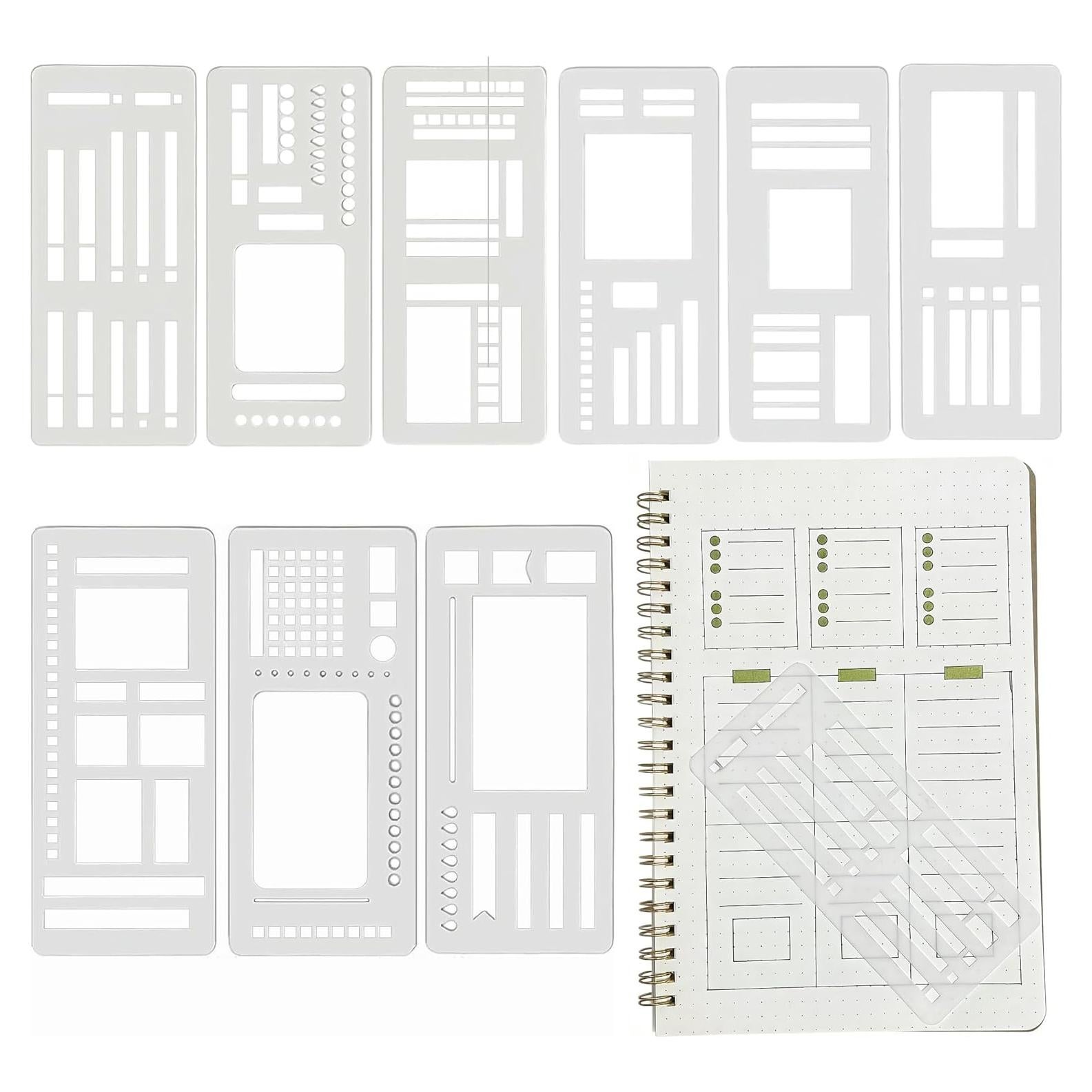 Conjunto de Plantillas Reutilizables Riomh 9 Piezas para Planificadores