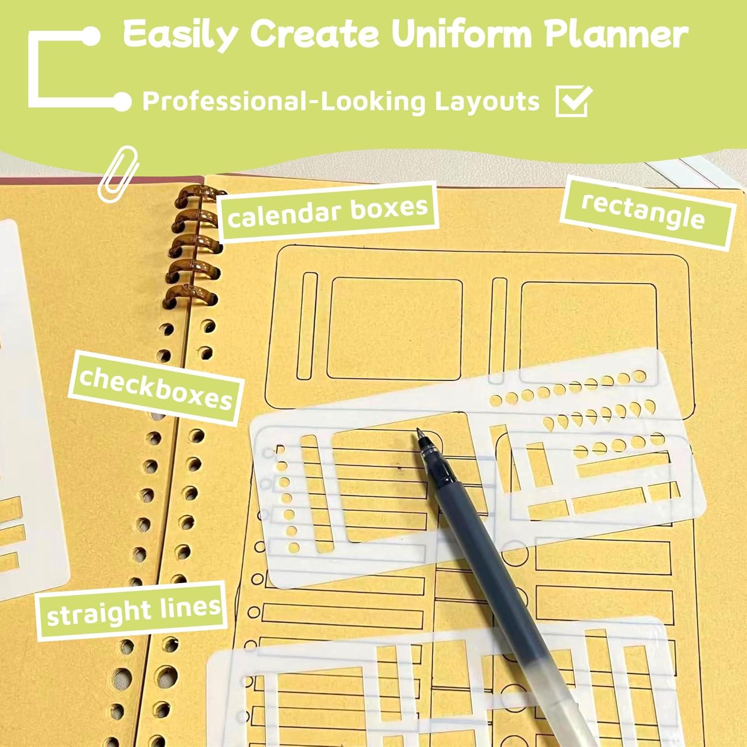 Conjunto de Plantillas Reutilizables Riomh 9 Piezas para Planificadores