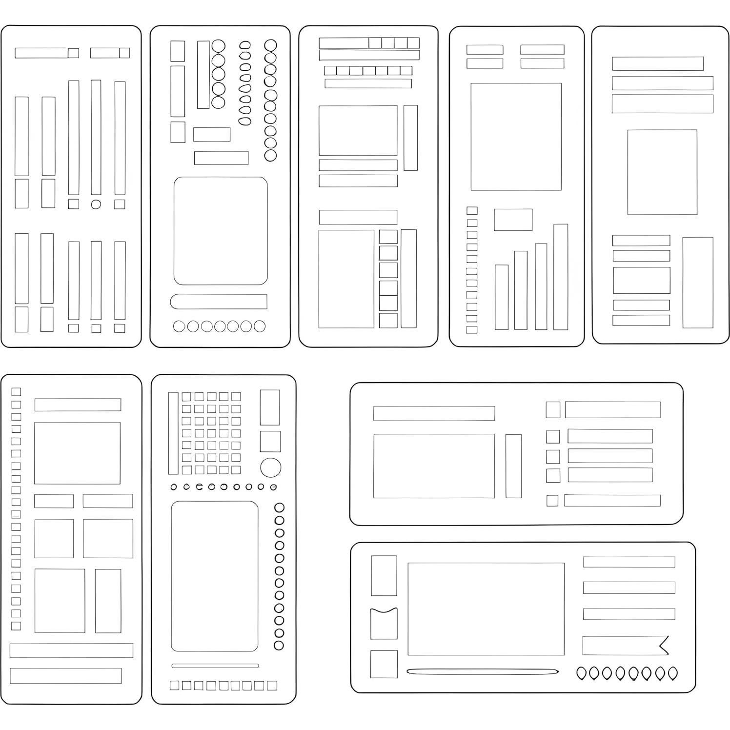 Conjunto de Plantillas Reutilizables Riomh 9 Piezas para Planificadores