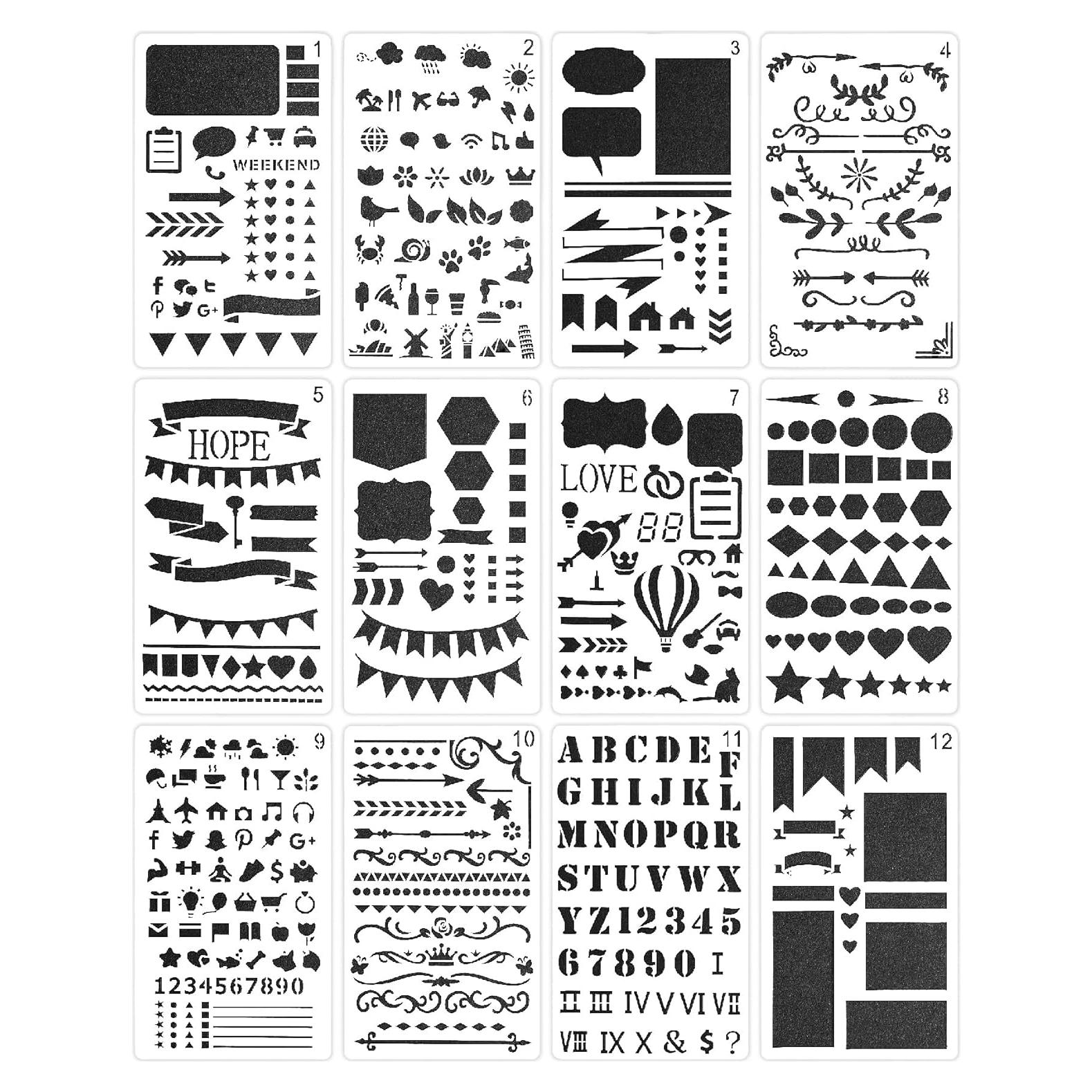 Paquete de 12 Plantillas para Diario Mr. Pen 10.16x17.78 cm