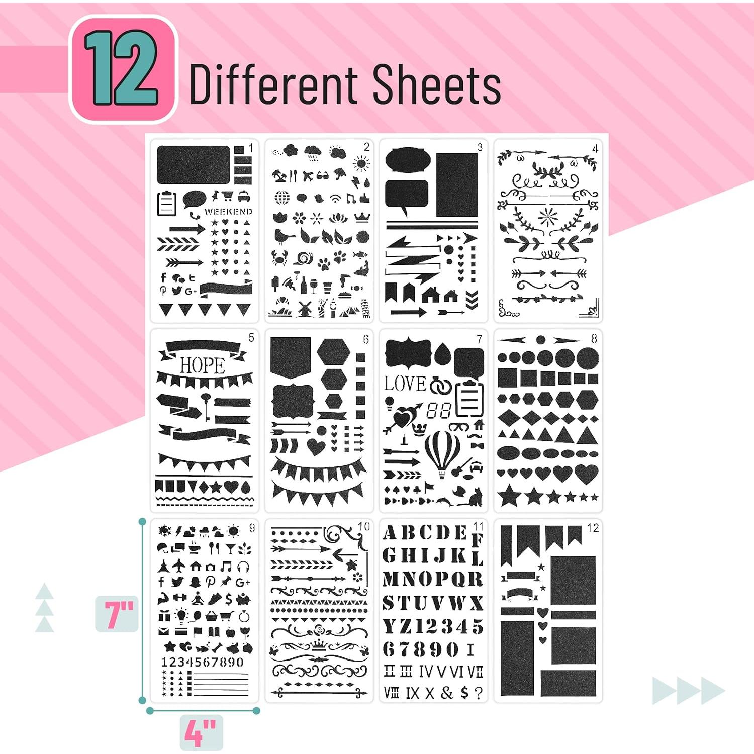 Paquete de 12 Plantillas para Diario Mr. Pen 10.16x17.78 cm