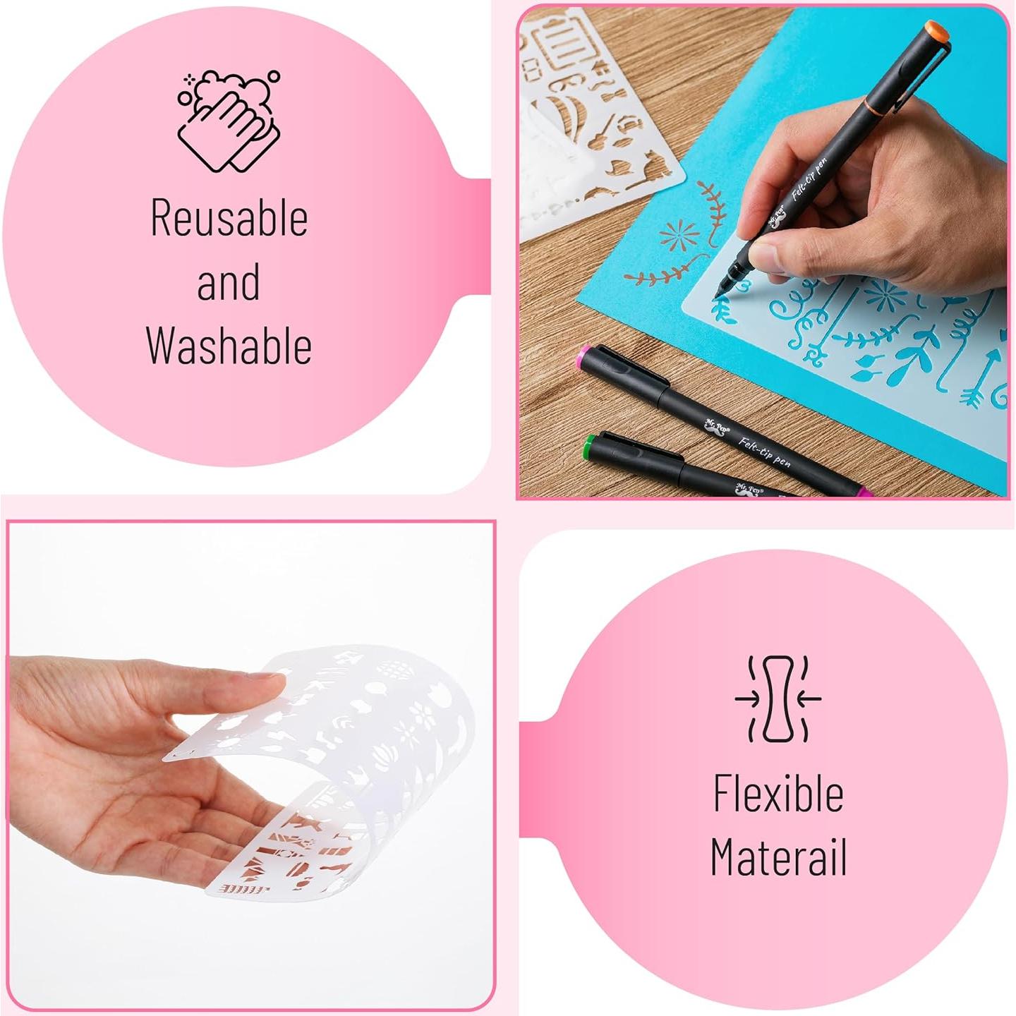 Paquete de 12 Plantillas para Diario Mr. Pen 10.16x17.78 cm