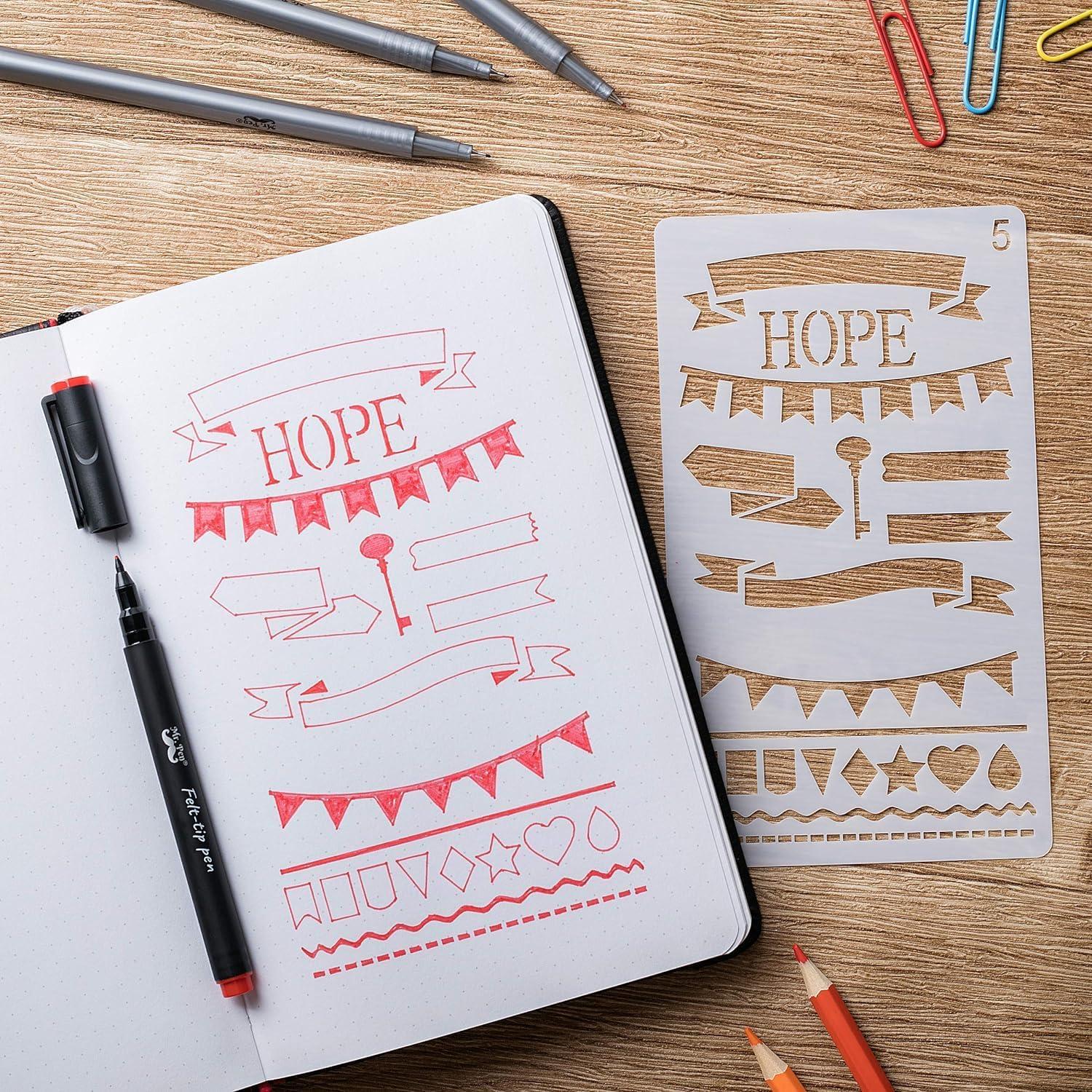 Paquete de 12 Plantillas para Diario Mr. Pen 10.16x17.78 cm