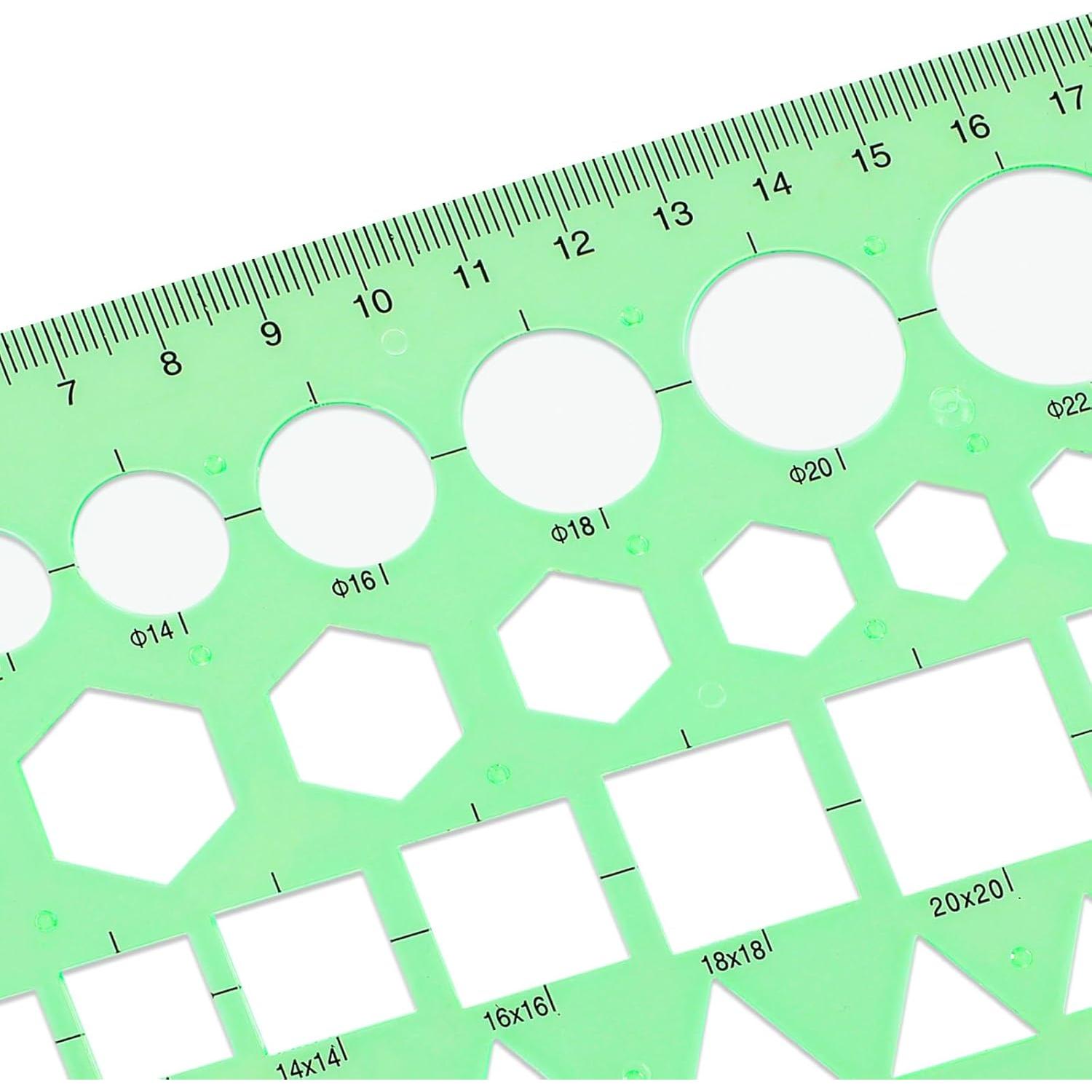 Plantillas de Círculo Tweruna 4 Pcs Plástico Verde 21.6x21.1 cm