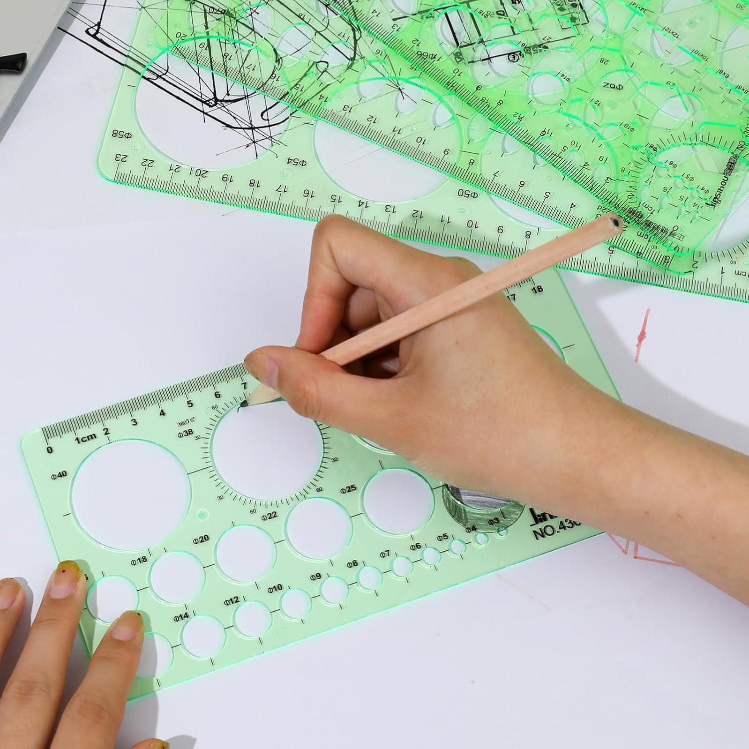 Plantillas de Círculo Tweruna 4 Pcs Plástico Verde 21.6x21.1 cm