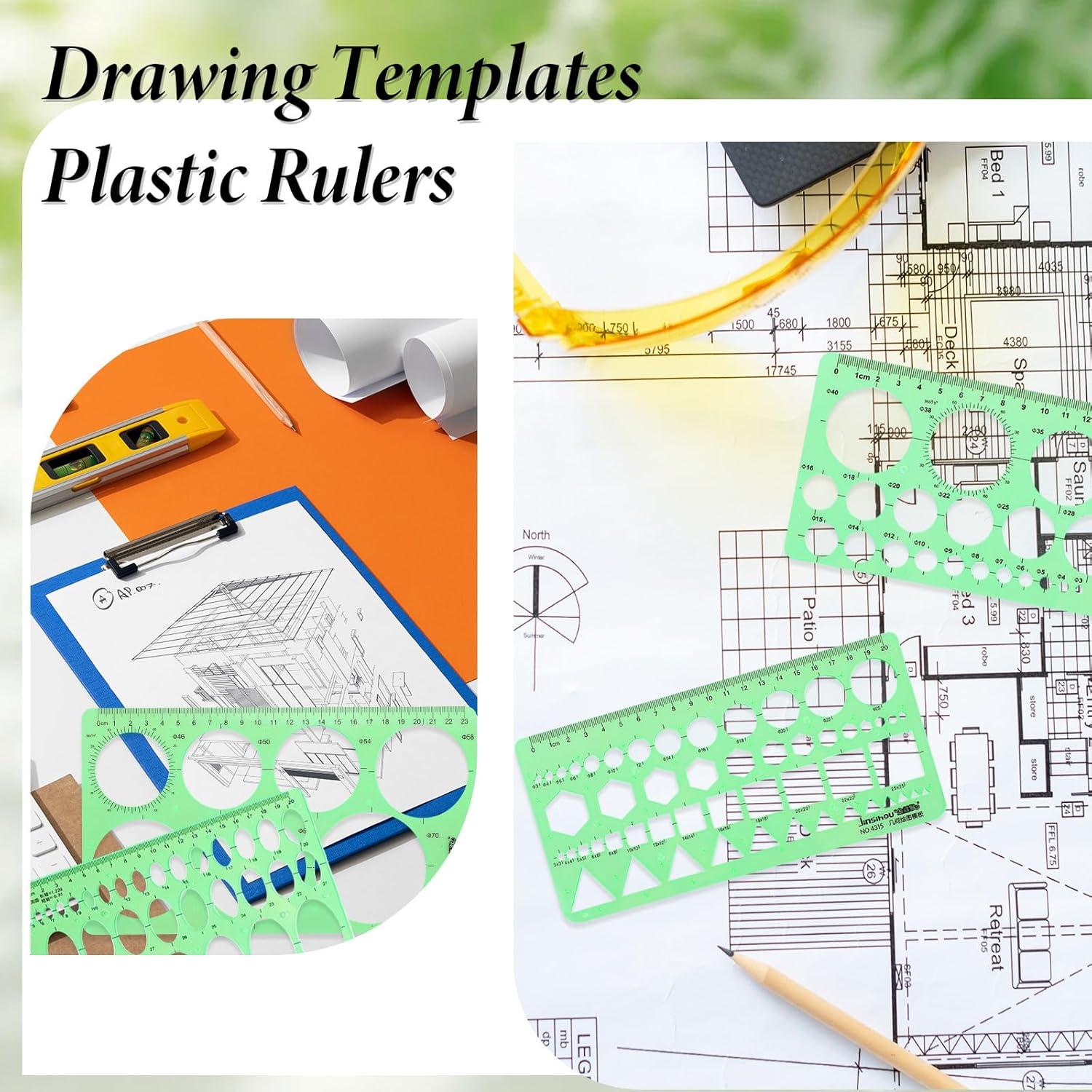 Plantillas de Círculo Tweruna 4 Pcs Plástico Verde 21.6x21.1 cm