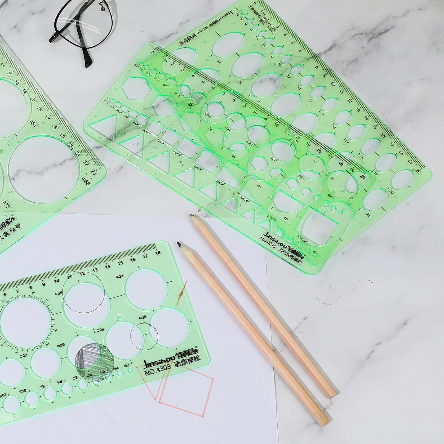 Plantillas de Círculo Tweruna 4 Pcs Plástico Verde 21.6x21.1 cm