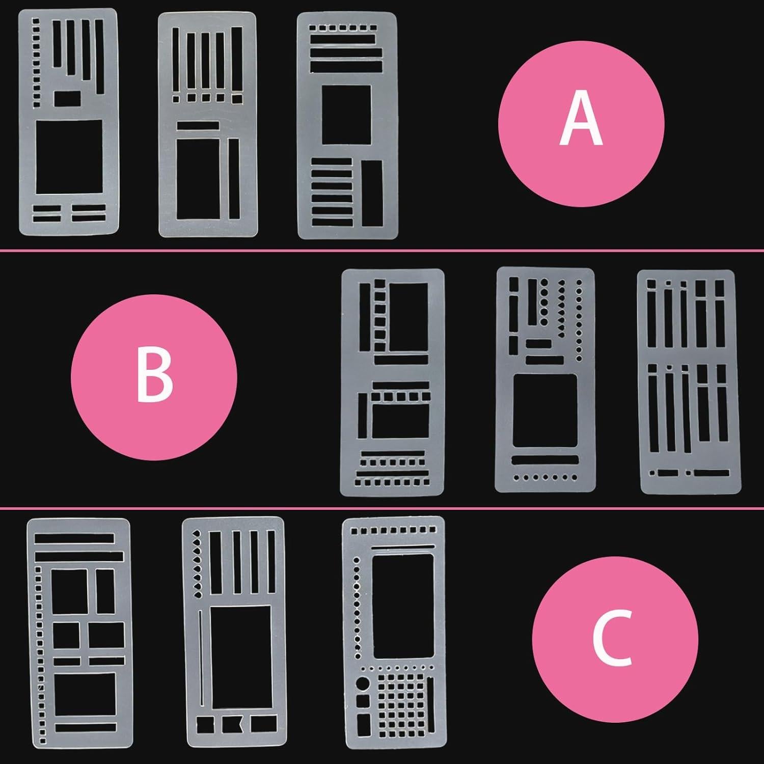 Plantillas de Registro Flexible Pricyru - 3 Paquetes para Diarios