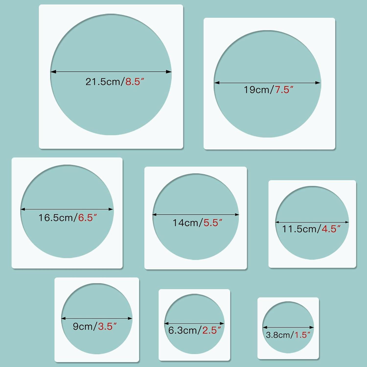 Plantilla de Círculo Grande 8 Piezas HVSWLY para Pintura