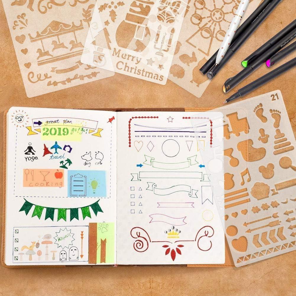 36 Plantillas de Diario Reutilizables CH HAICHENG 10x18 cm