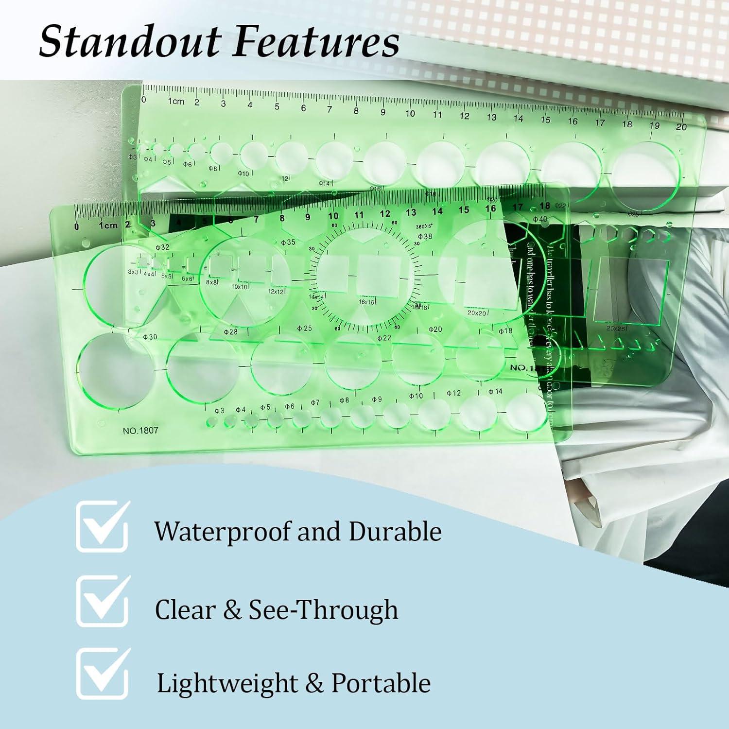 Plantillas de Círculo Ceemiaa - Paquete de 2 para Dibujo Geométrico