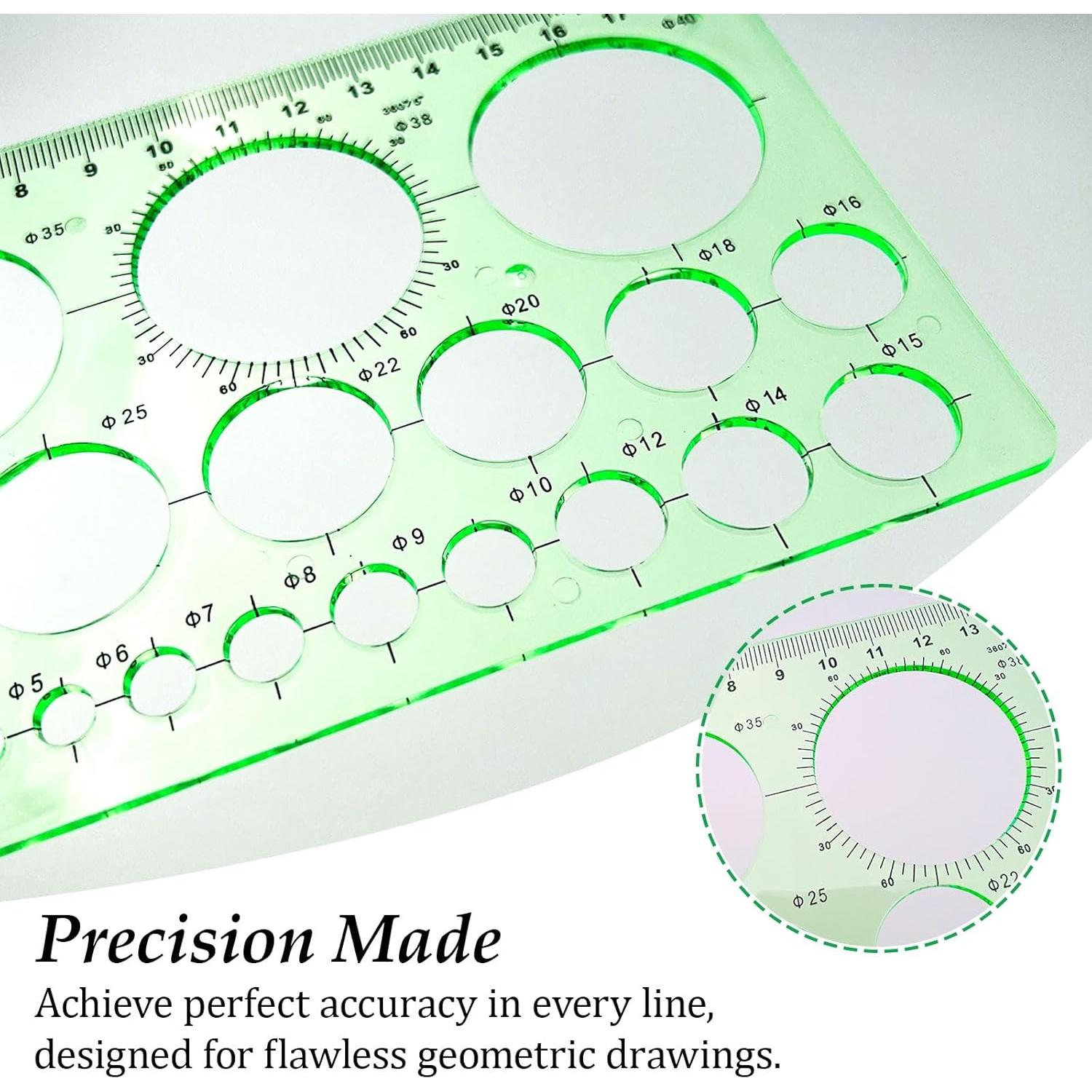 Plantillas de Círculo Ceemiaa - Paquete de 2 para Dibujo Geométrico
