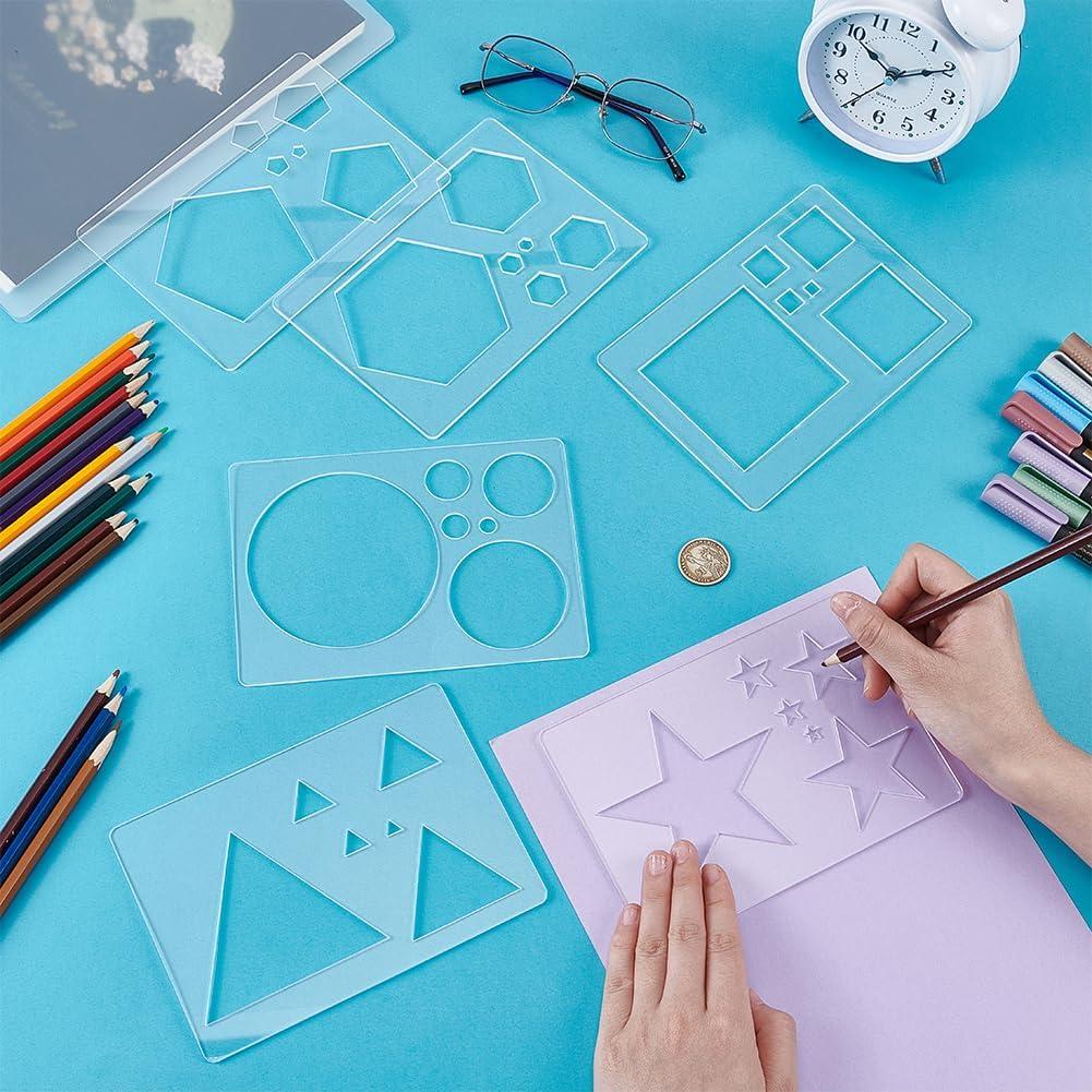 Plantillas de Pintura Geométrica Acrílica BENECREAT 17x12cm