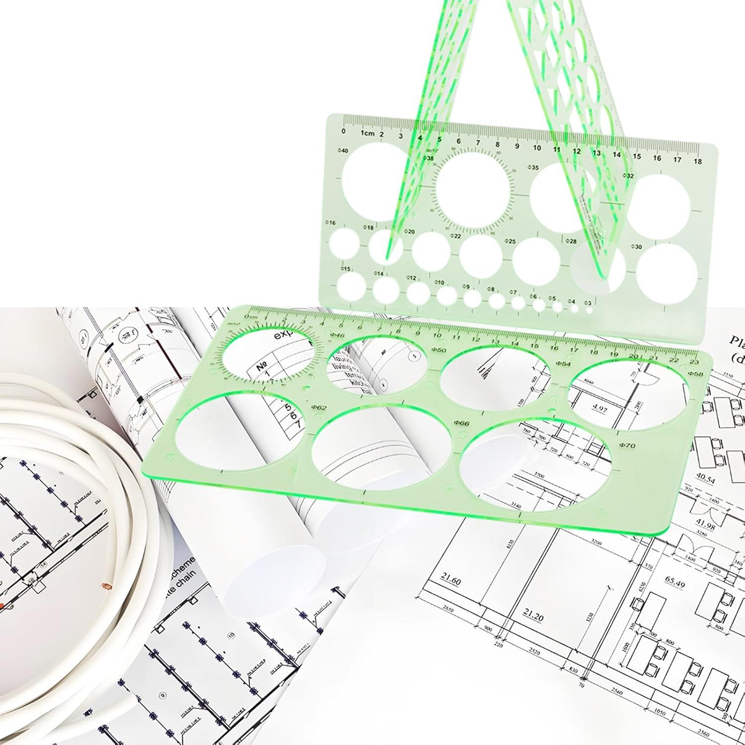 Juego de Plantillas Geométricas GIN GEOMIR 4 Piezas Verde