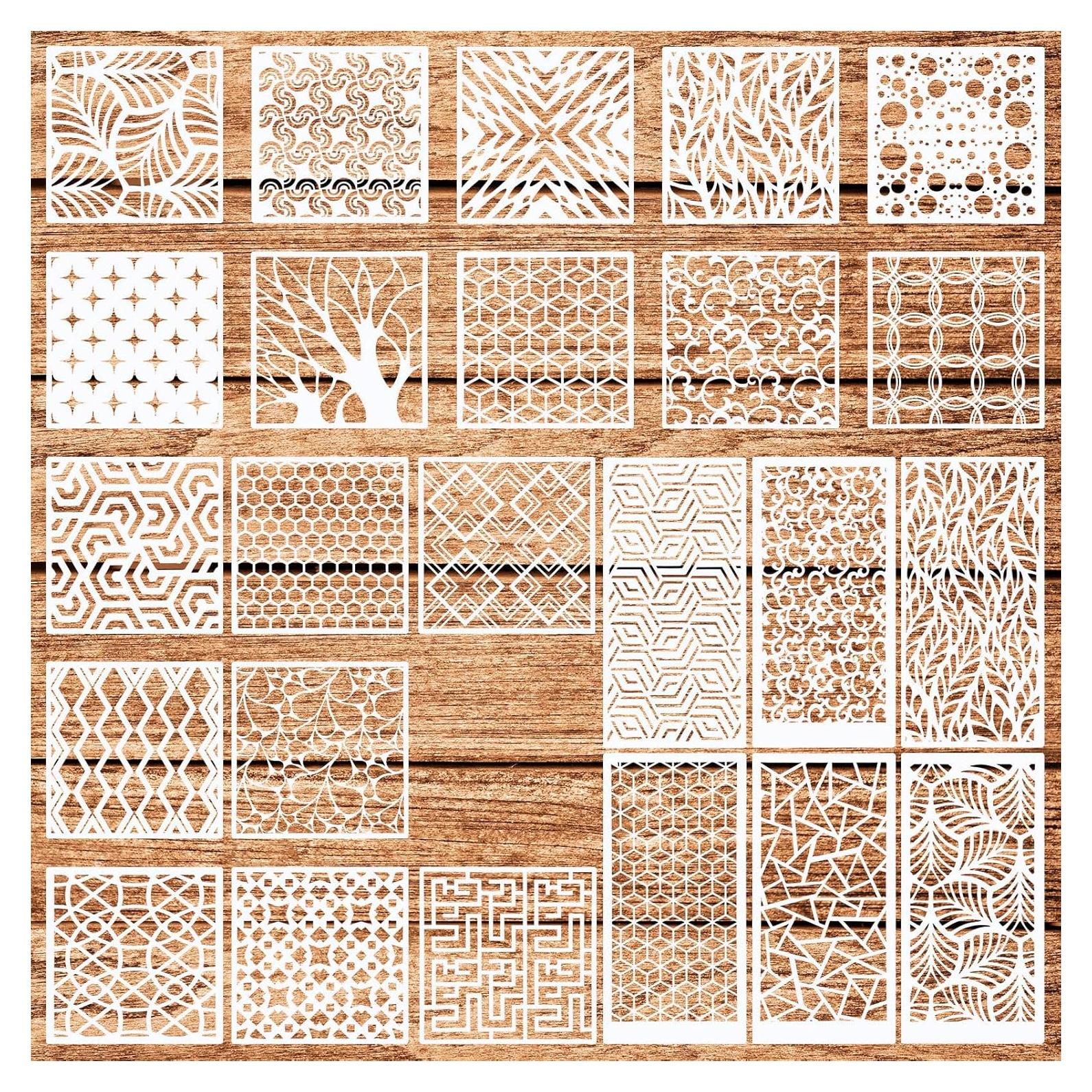 24 Plantillas Geométricas Reutilizables WSICSE 16x16cm