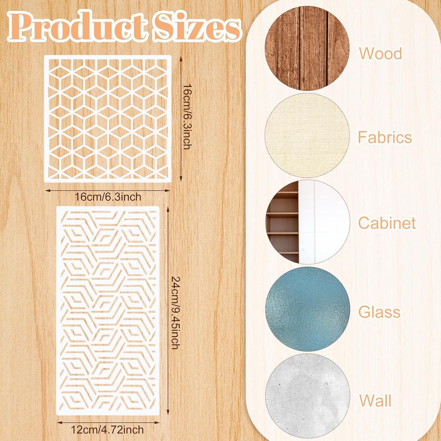 24 Plantillas Geométricas Reutilizables WSICSE 16x16cm