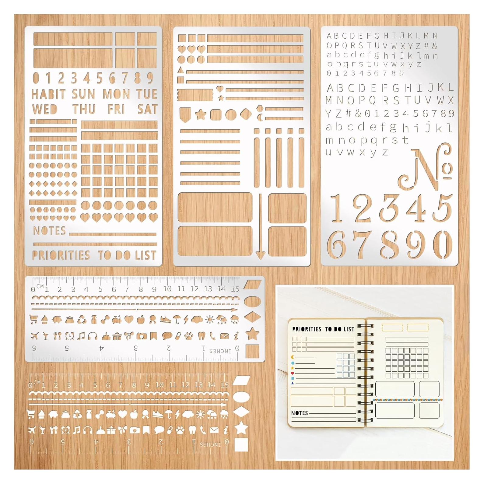 Plantillas de Metal Boqon para Planificador 4x7 cm y Regla 2.5x7 cm