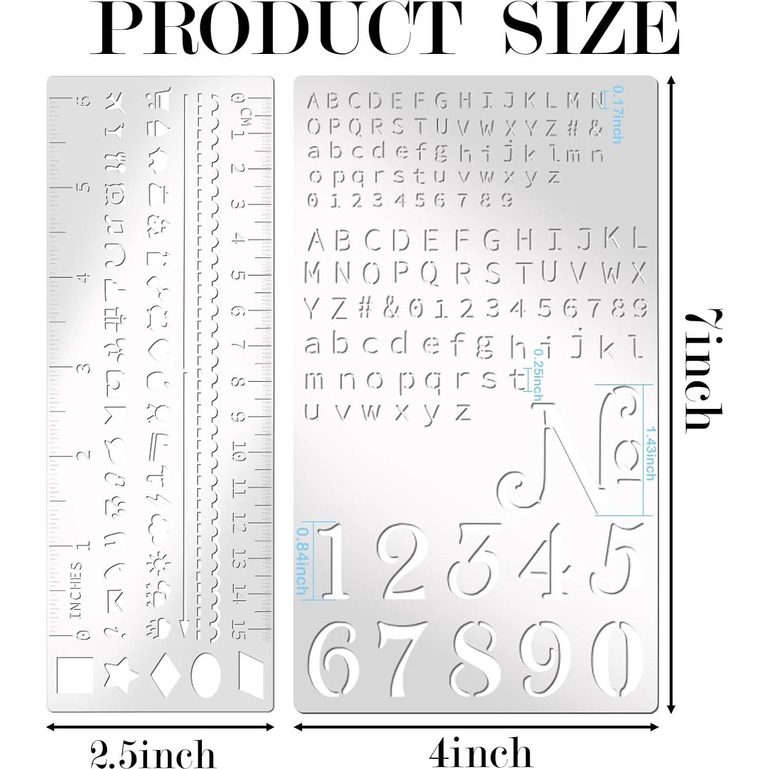 Plantillas de Metal Boqon para Planificador 4x7 cm y Regla 2.5x7 cm