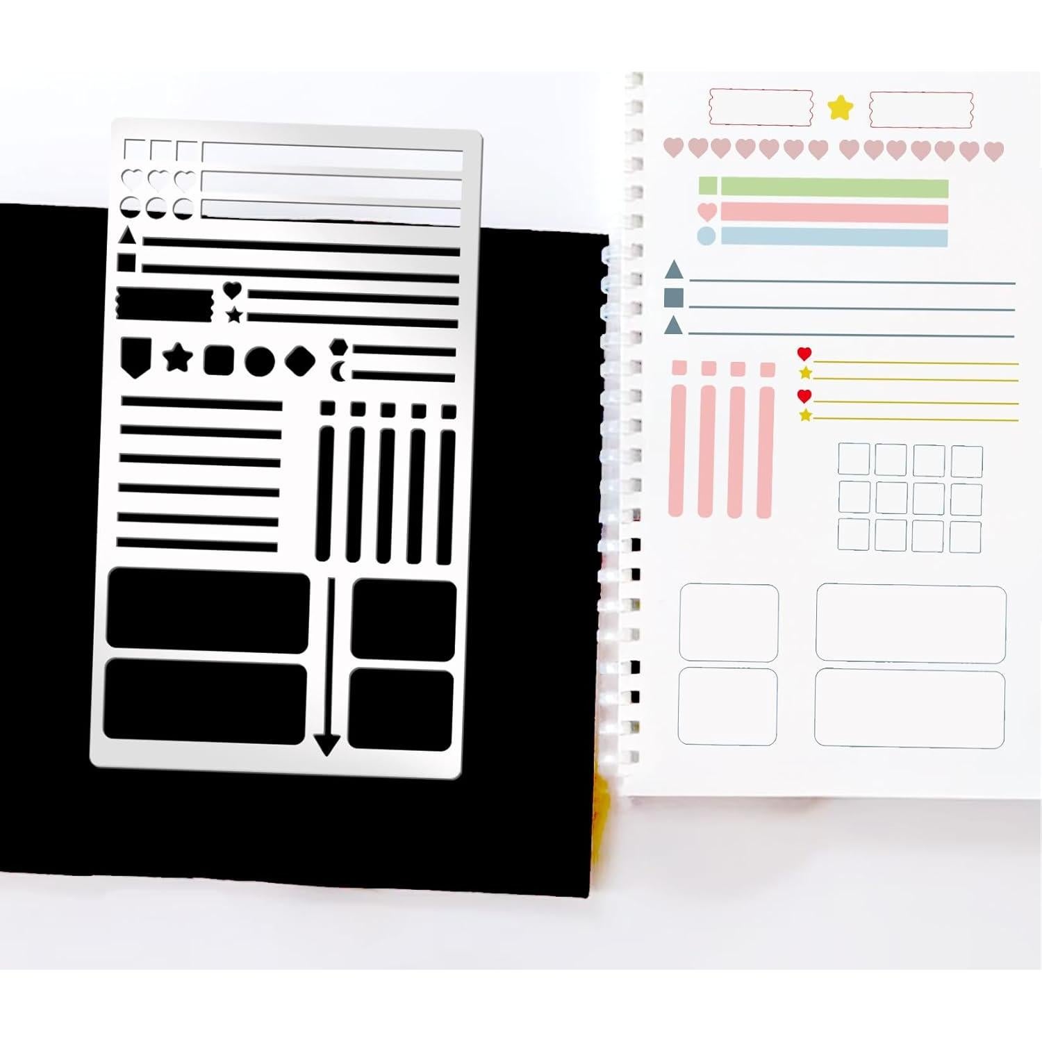 Plantillas de Metal Boqon para Planificador 4x7 cm y Regla 2.5x7 cm