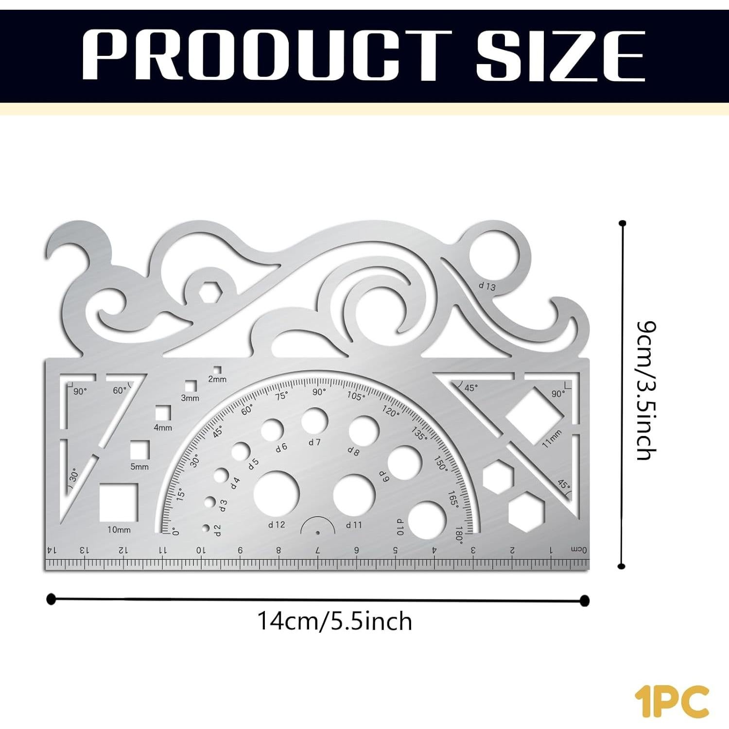 Plantilla de Curva Francesa ORIGACH de Acero Inoxidable 14x19cm
