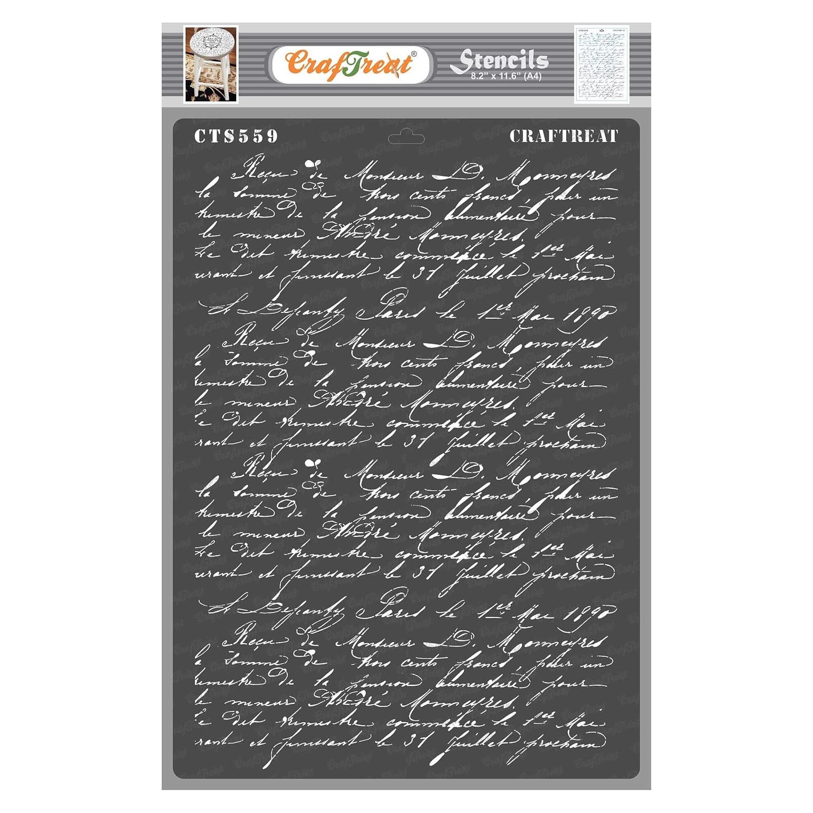 Plantilla Reutilizable Guion Francés CrafTreat A4 para Manualidades