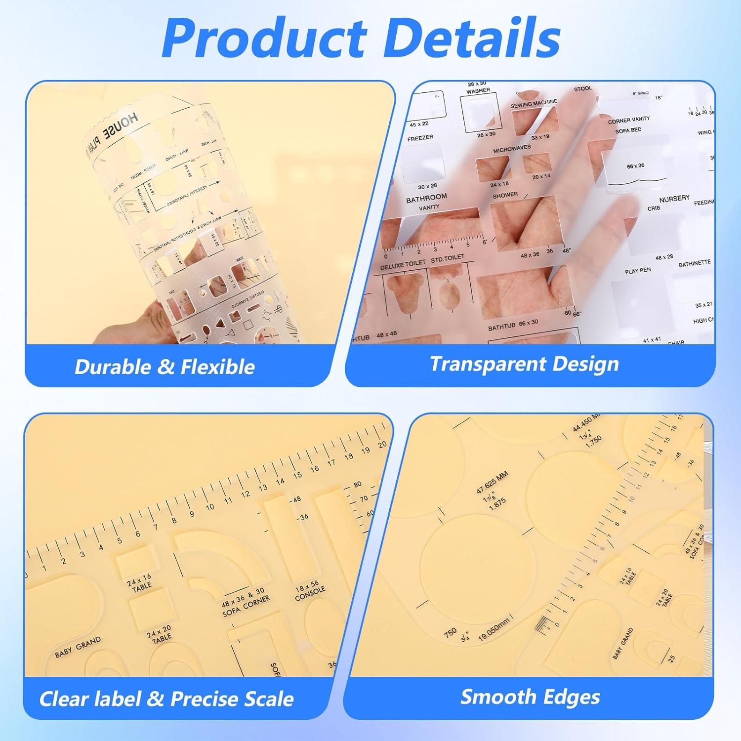 Kit de Plantillas de Diseño Interior Lusofie - 5 Piezas Reutilizables