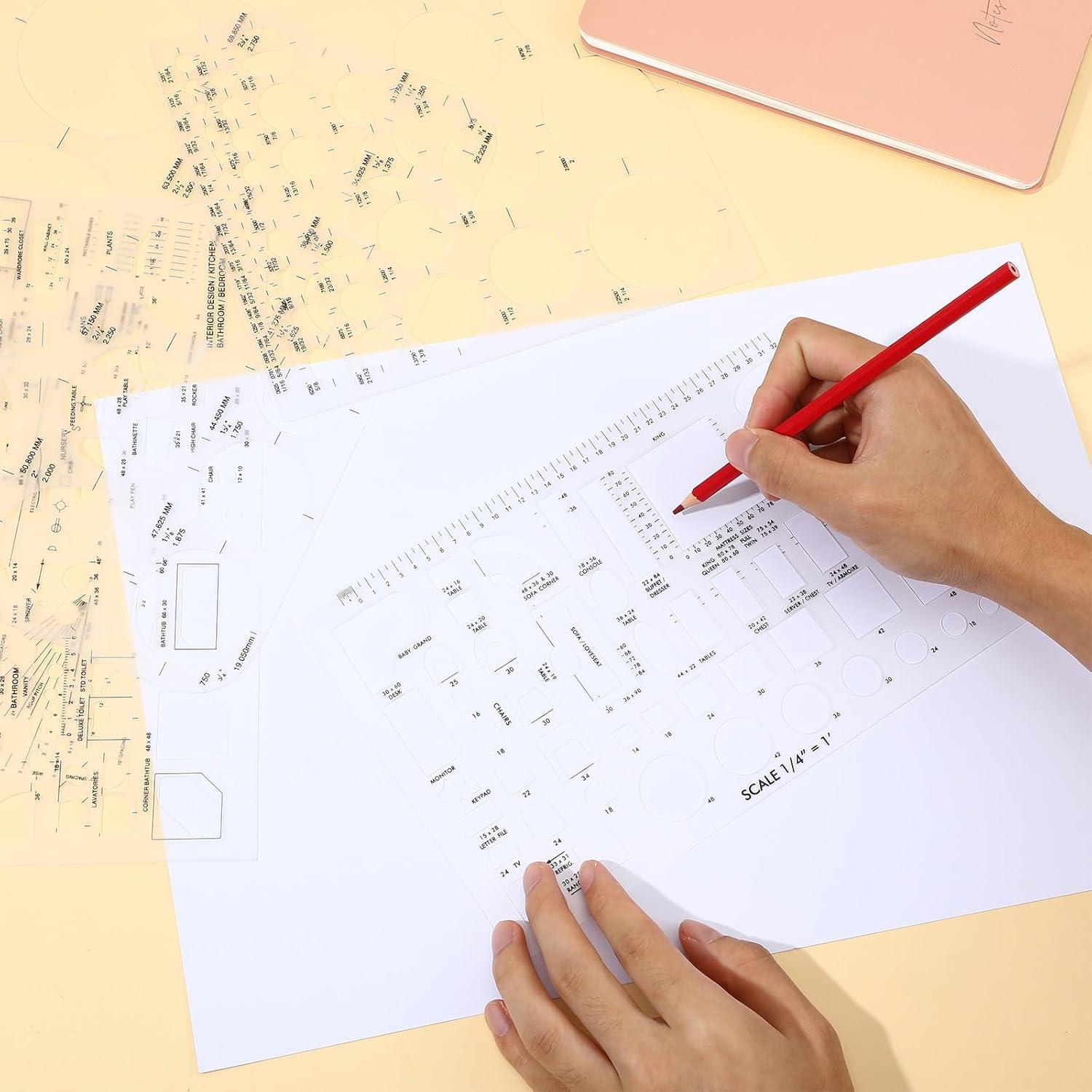 Kit de Plantillas de Diseño Interior Lusofie - 5 Piezas Reutilizables