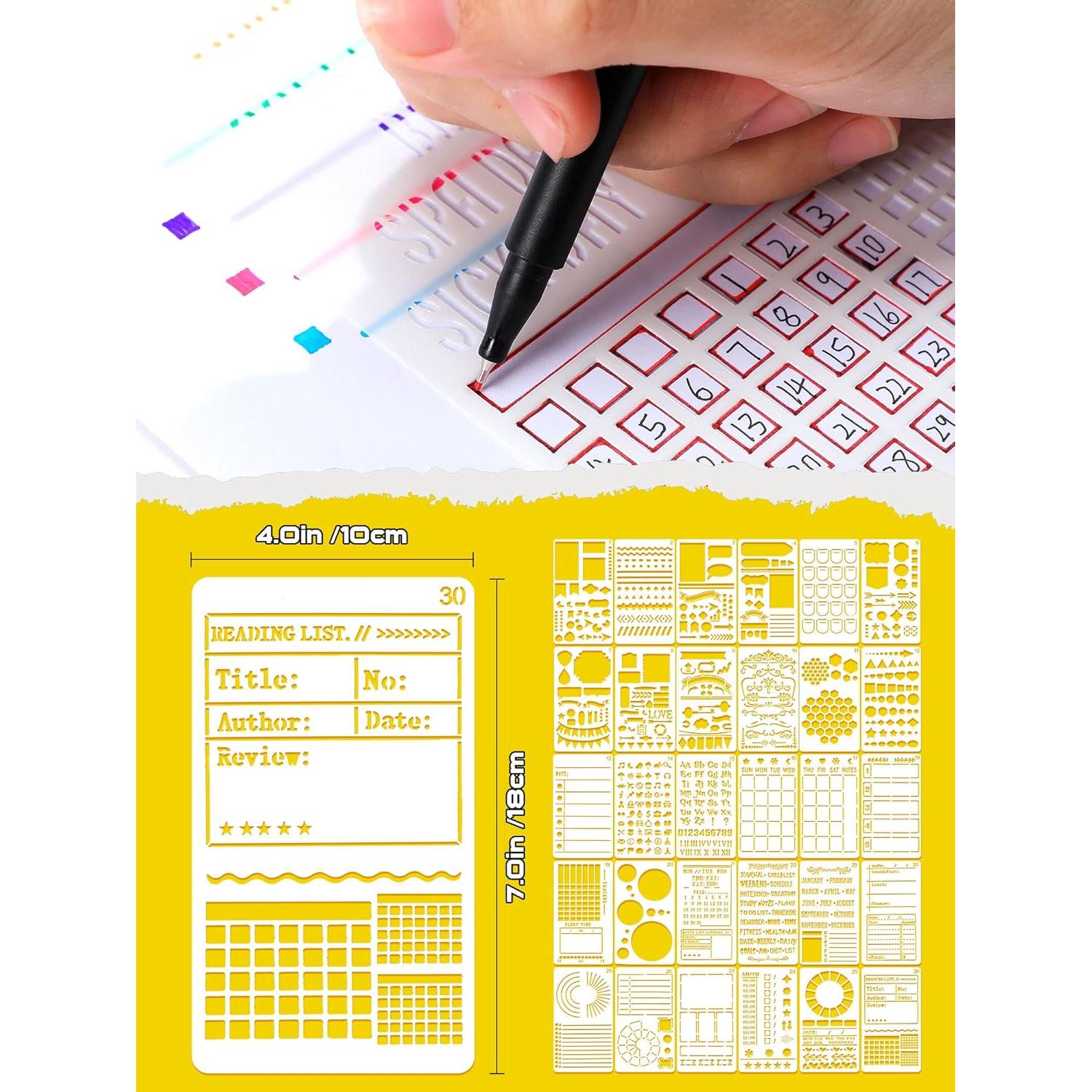Conjunto de 30 Plantillas de Dibujo Tenare 10.16x17.78 cm