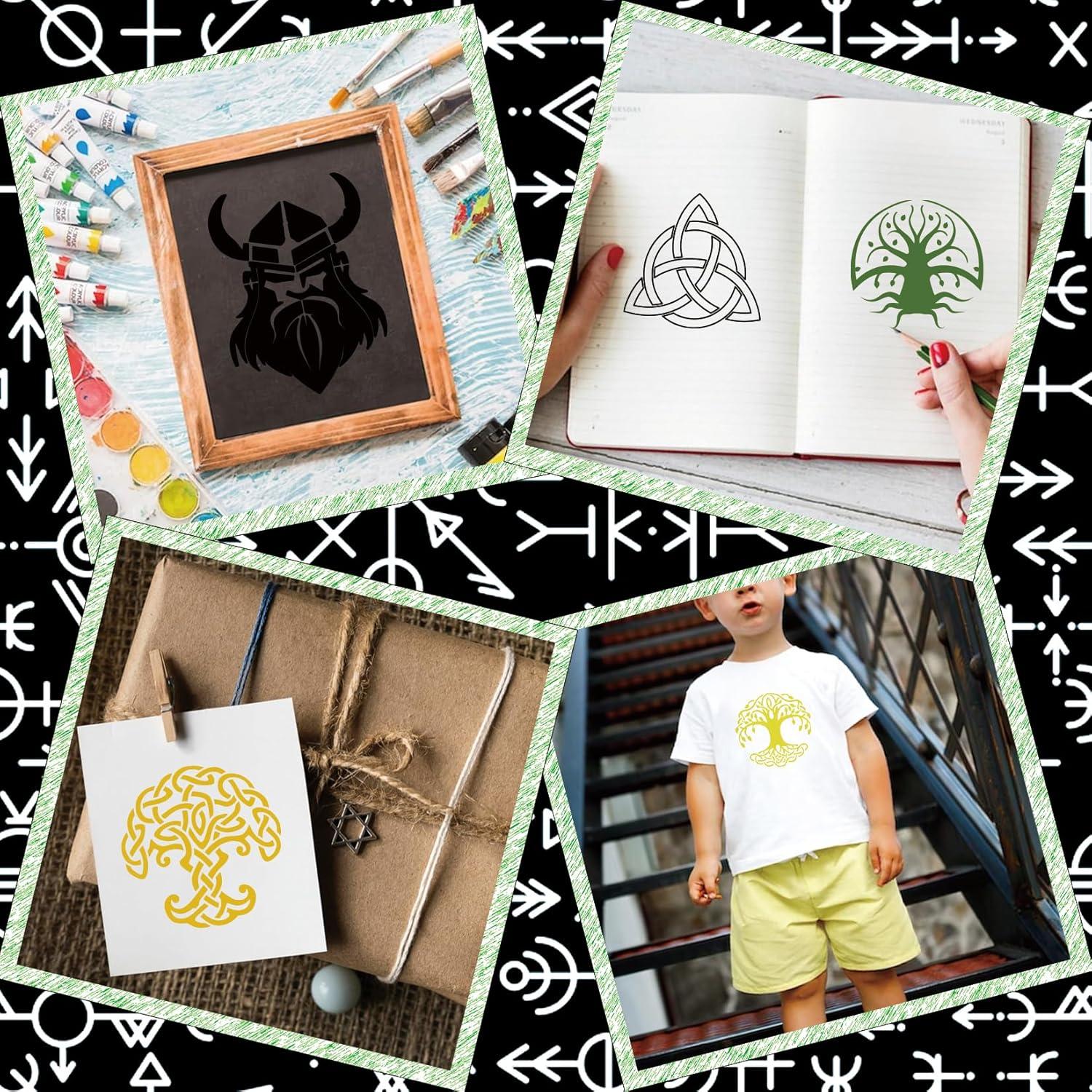 60 Plantillas de Runas para Pintar - YHSLMH - 7.62 cm